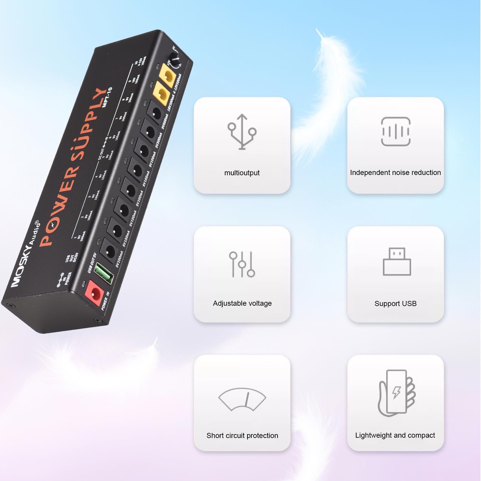 Netzteil für Gitarrenpedale 11-Kanal-Gitarrenpedal-Netzteil mit unabhängigem Kurzschlussschutz, Pedalboard-Netzteil für 9V/12V/18V-Effektpedal