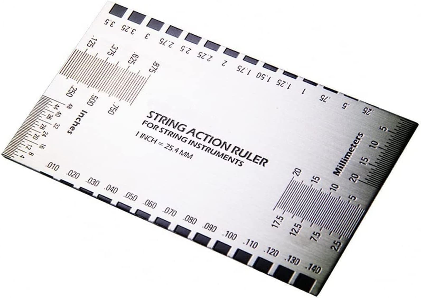 String Action Gauge Ruler, Guitar Height Gauge Set Up Tool for Electric Bass and Acoustic Guitar