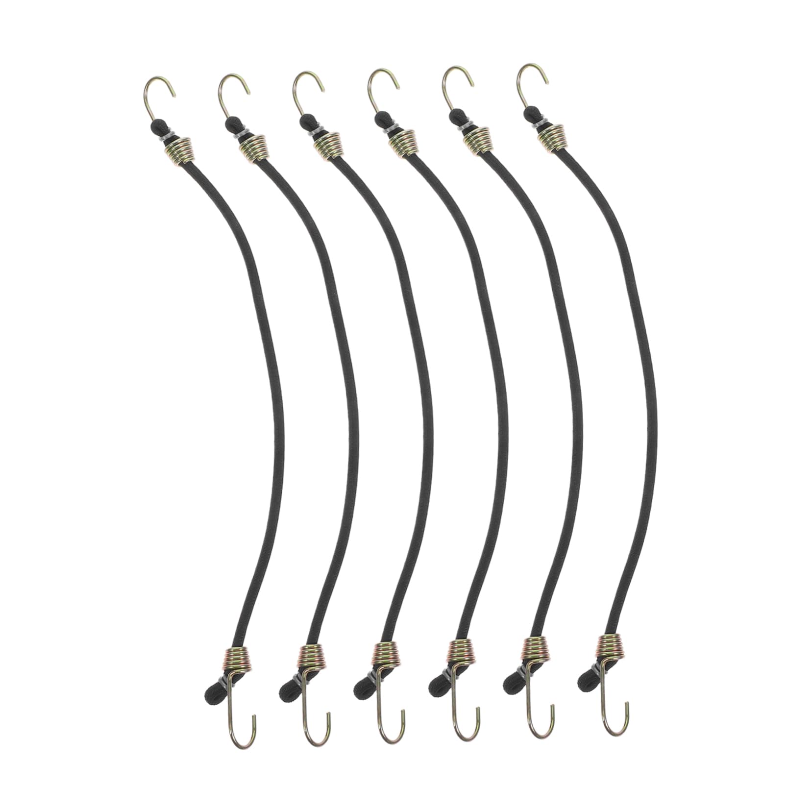 Housoutil Heavy Duty Outdoor Straps 6pcs Small Rubber Bungee Cords with Hooks Package Fastening for Camping