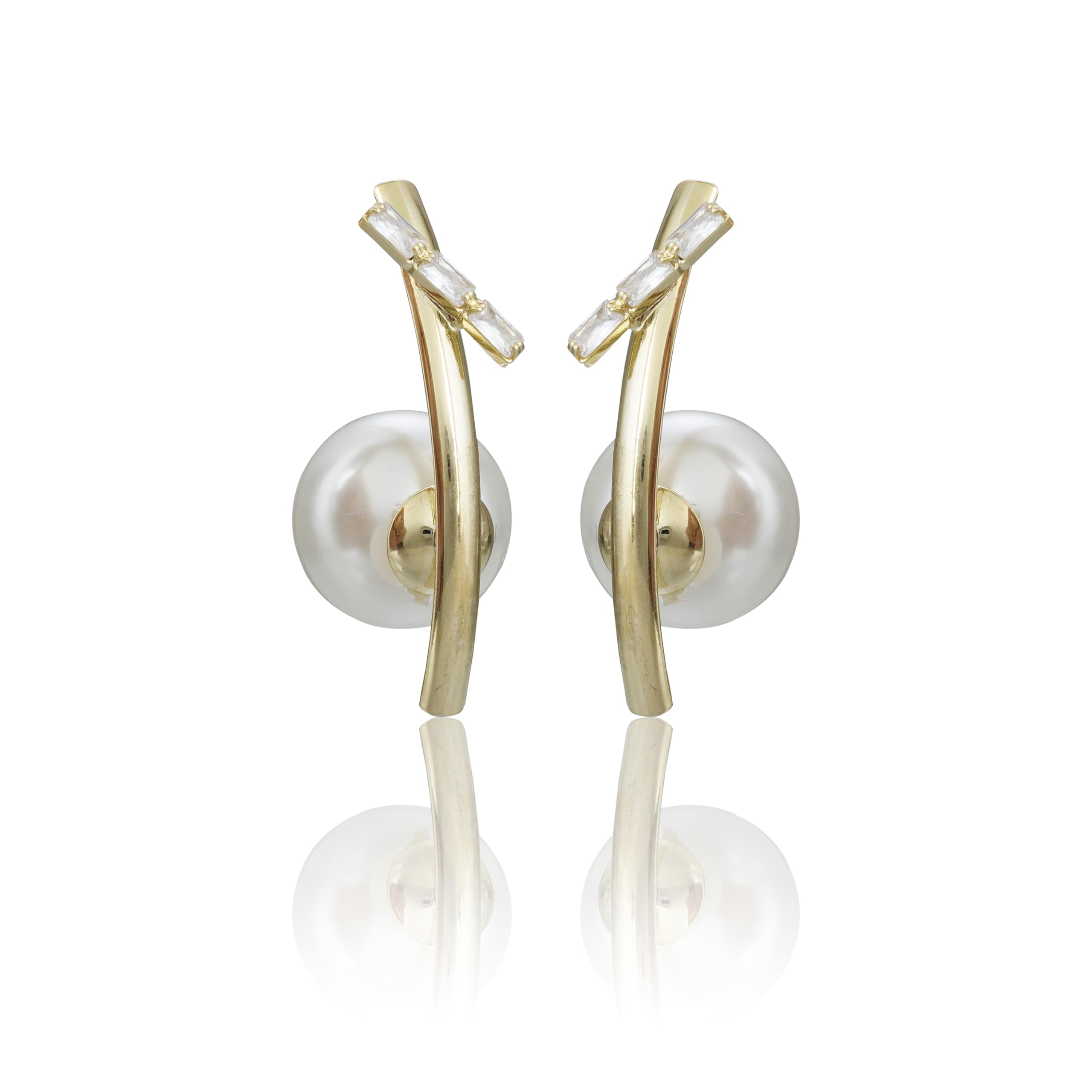 VIJAY Women's Elegant Pearl Design Earrings Perfect for Mother Sister & Wife