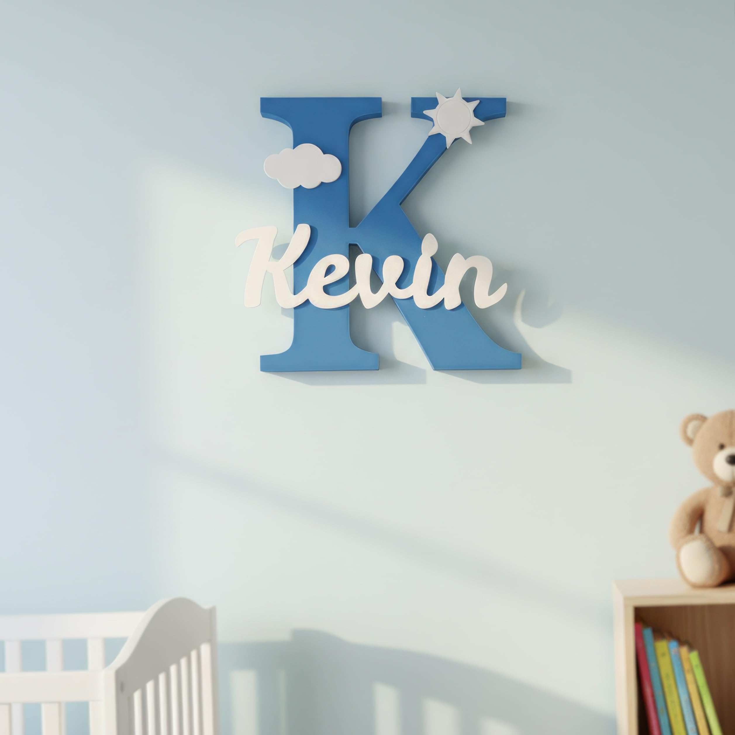 Genérico Letra Decorativa Personalizada con Siluetas | Decoración Habitación Infantil y Bebé | Regalo Original Bautizo, Nacimiento y Comunión | Múltiples Diseños y Tamaños