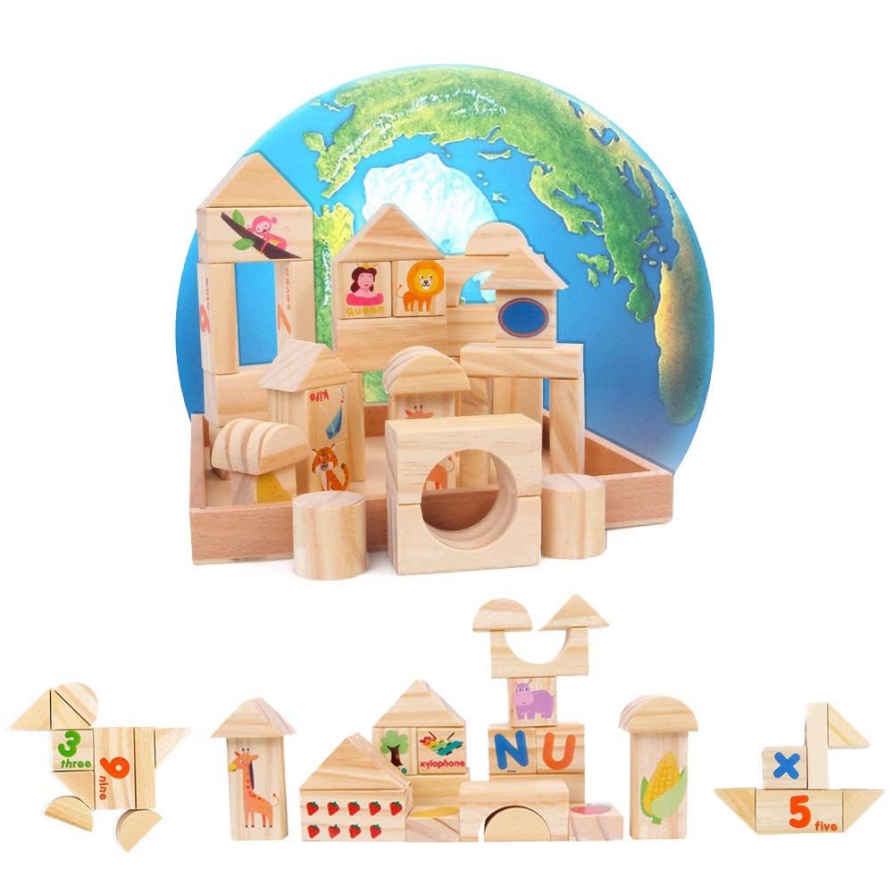 Magni Mattoncini da costruzione in legno di alta qualità, per bambini