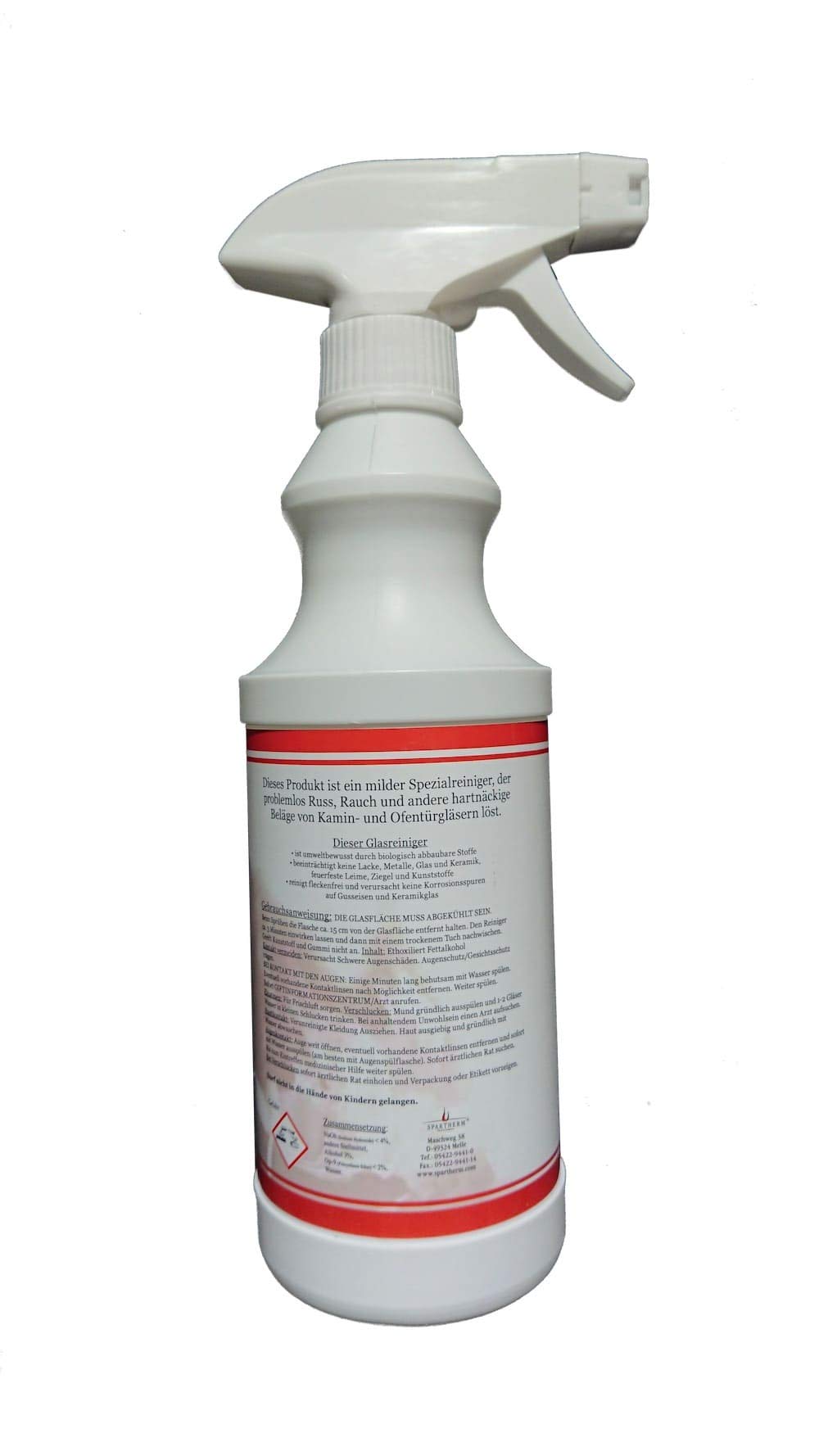 detergente professionale per vetri del camino, contro fuliggine, grasso, incrostazioni e altri contaminanti ostinati su camini e camini, 1 x 500 ml + omaggio