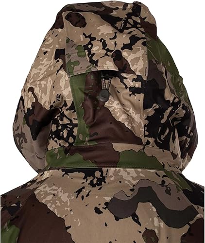 Miniatura 4 de Pnuma Outdoors Chaqueta impermeable de 3 capas a prueba de elementos, impermeable, transpirable, ligera, plegable, ultra silenciosa, para caza