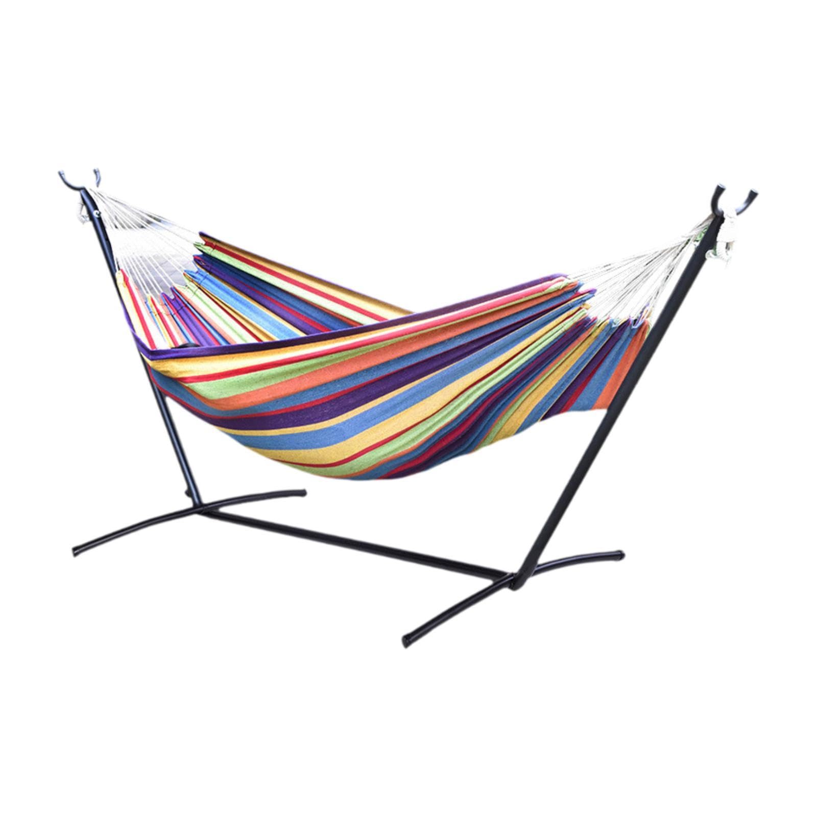 Calandis™ Hammock with Stand Steel Stand Adjustable Height for Garden Backyard Outdoor White Rope | Hammocks | Patio & Garden Furniture | Yard, Garden & Outdoor Living-image-11