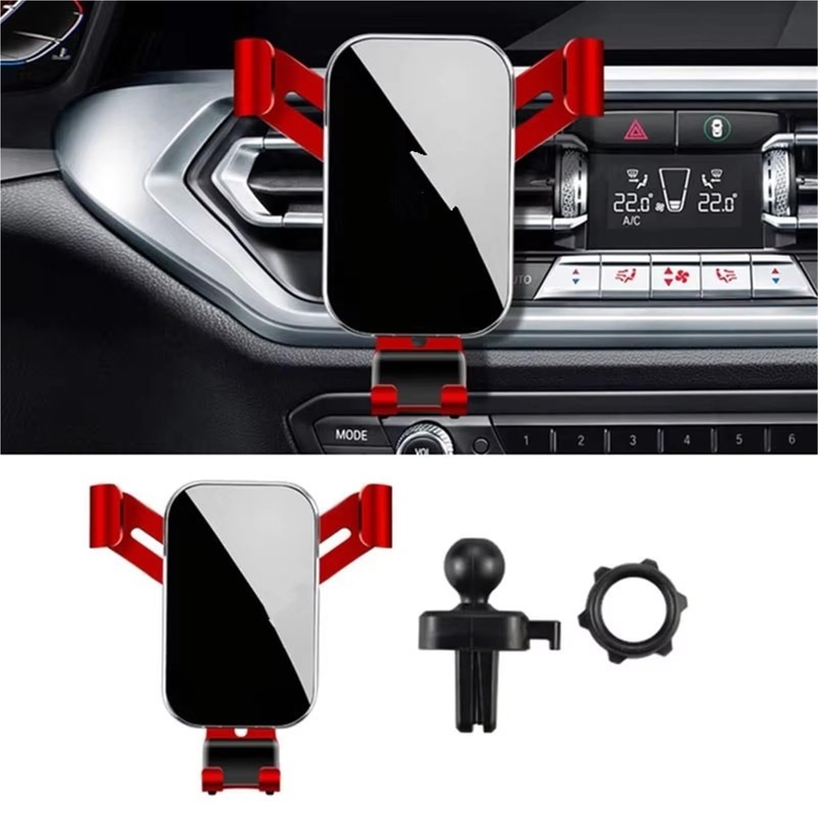 Per Peugeot 206 308 307 207 208 3008 407 508 ABS Supporto Per Telefono Per Auto Con Attacco Per Bocchetta Dell'aria Supporto Cellulare Smartphone Supporto Telefono Auto(Silver)