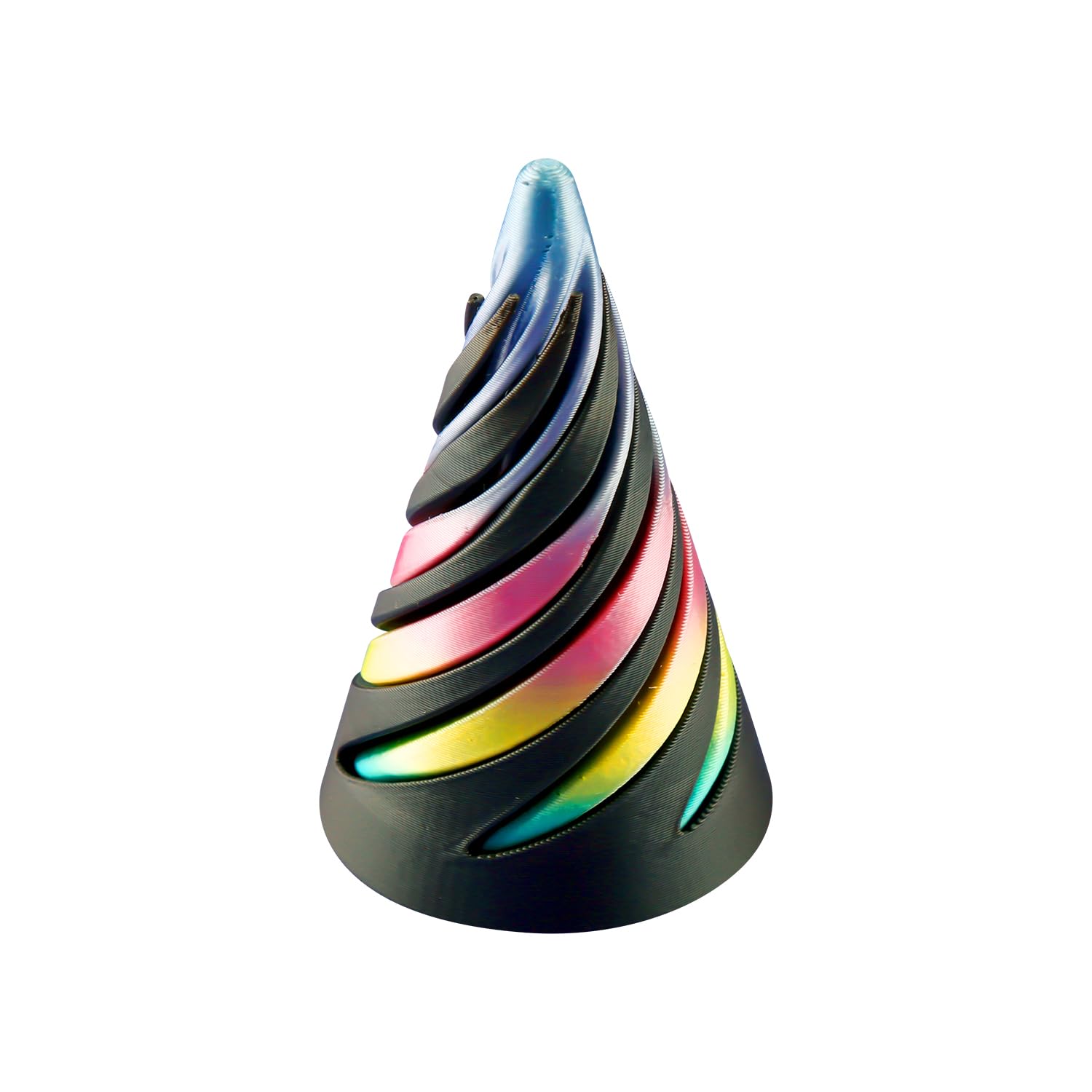 Gaomumu 3D Printed Spiral Cone Fidget Toy, Mini Stress Relief Pyramid Sculpture, Fidget Toys for Anxiety Relief, Mini Fun Desktop Accessory Suitable for Office & School Use