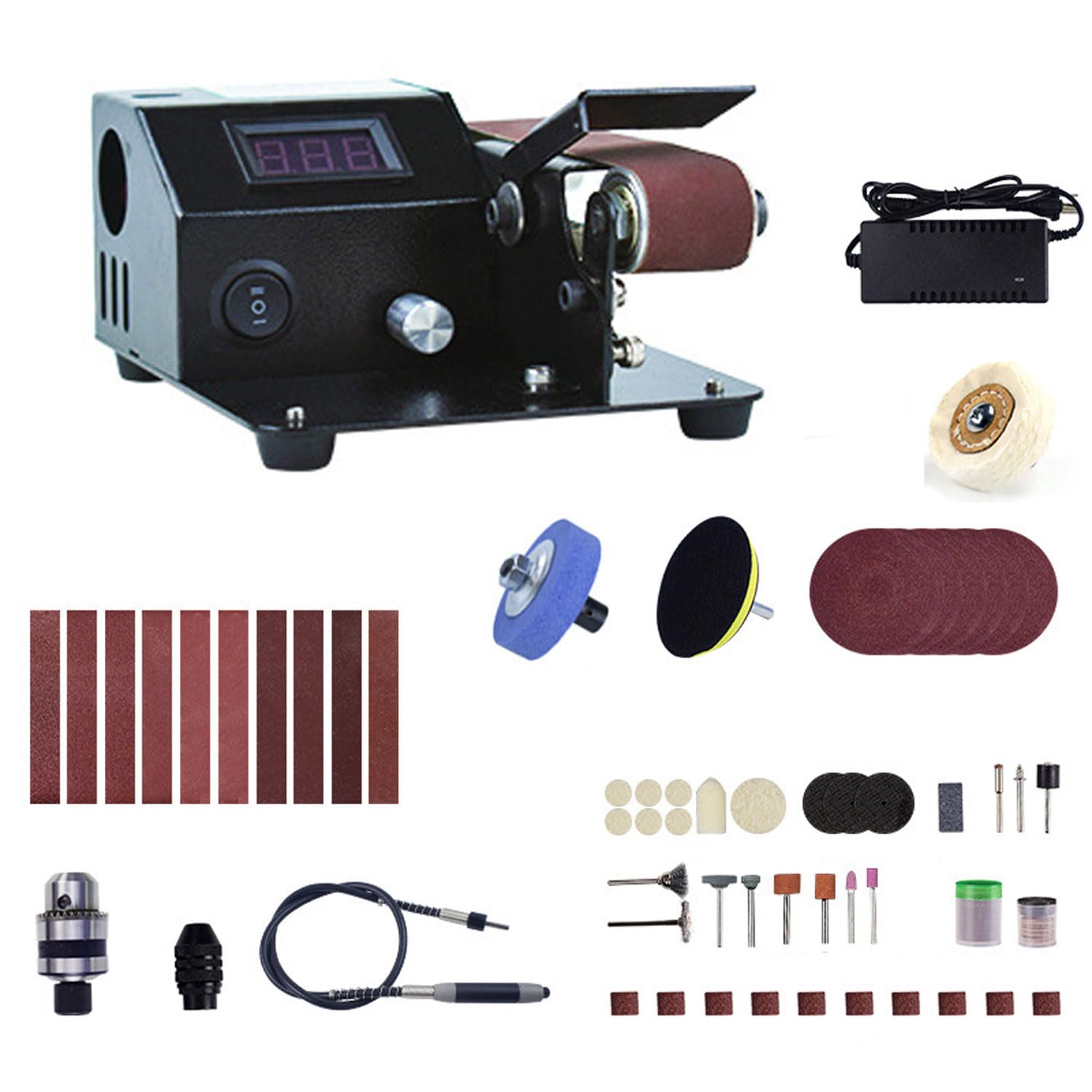 ZHJOPP Home Desktop Belt Sander,13000rpm Smart Knife Sharpener,Multifunctional Polishing/Grinding/Engraving/Edging Machine