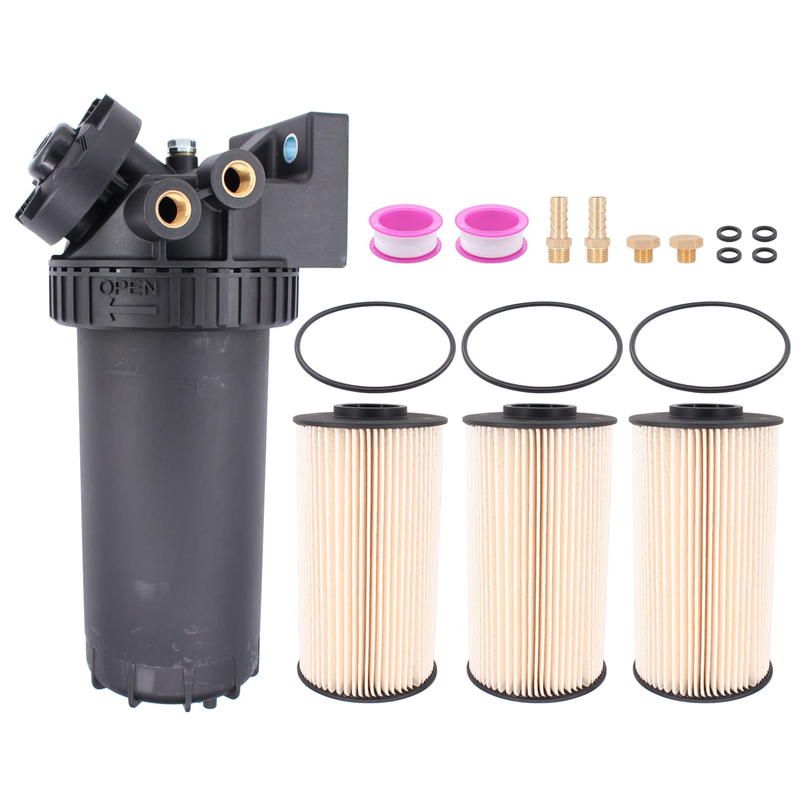 NewYall Fuel Filter Assembly 35-60494-1 18-7983-1 with Water Separator and Filters for Marine Outboard Truck Diesel Engine