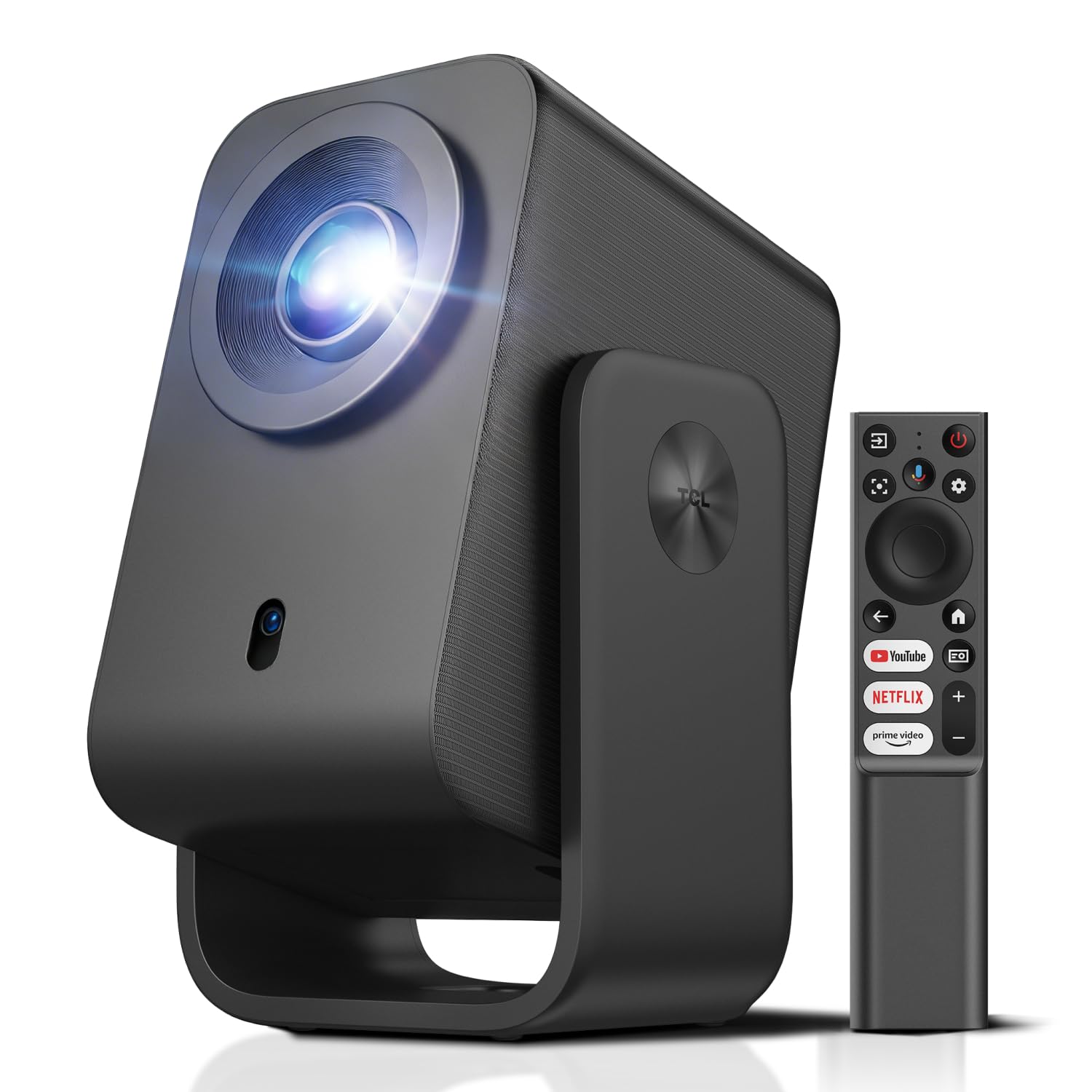 TCL C1 Proyector Portatil 4K Compatible, [GoogleTV/Netflix Intégrées] Mini Proyector Full HD, Auto Focus y 6D Keystone, Dolby 8W, WiFi, Bluetooth, Ajustable a 285° para Cine en Casa, Habitacion Global Recycled Standard Global Recycled Standard Global Recycled Standard