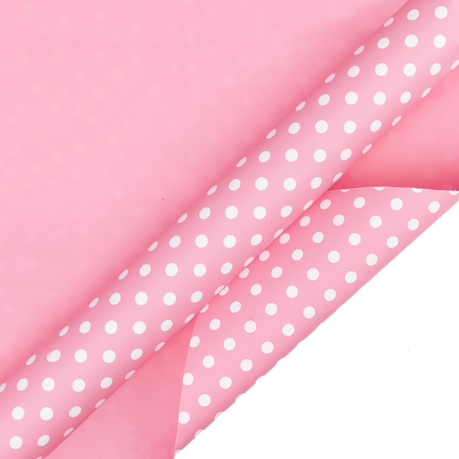 WRAPAHOLIC Dwustronny papier do pakowania - mini rolka - 43 cm x 90 cm - różowy wzór w kropki na urodziny, wakacje, ślub, baby shower