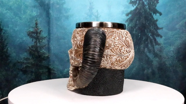 Amazon.com | Ebros Gift Ram Horned Tribal Floral Lace Tooled
