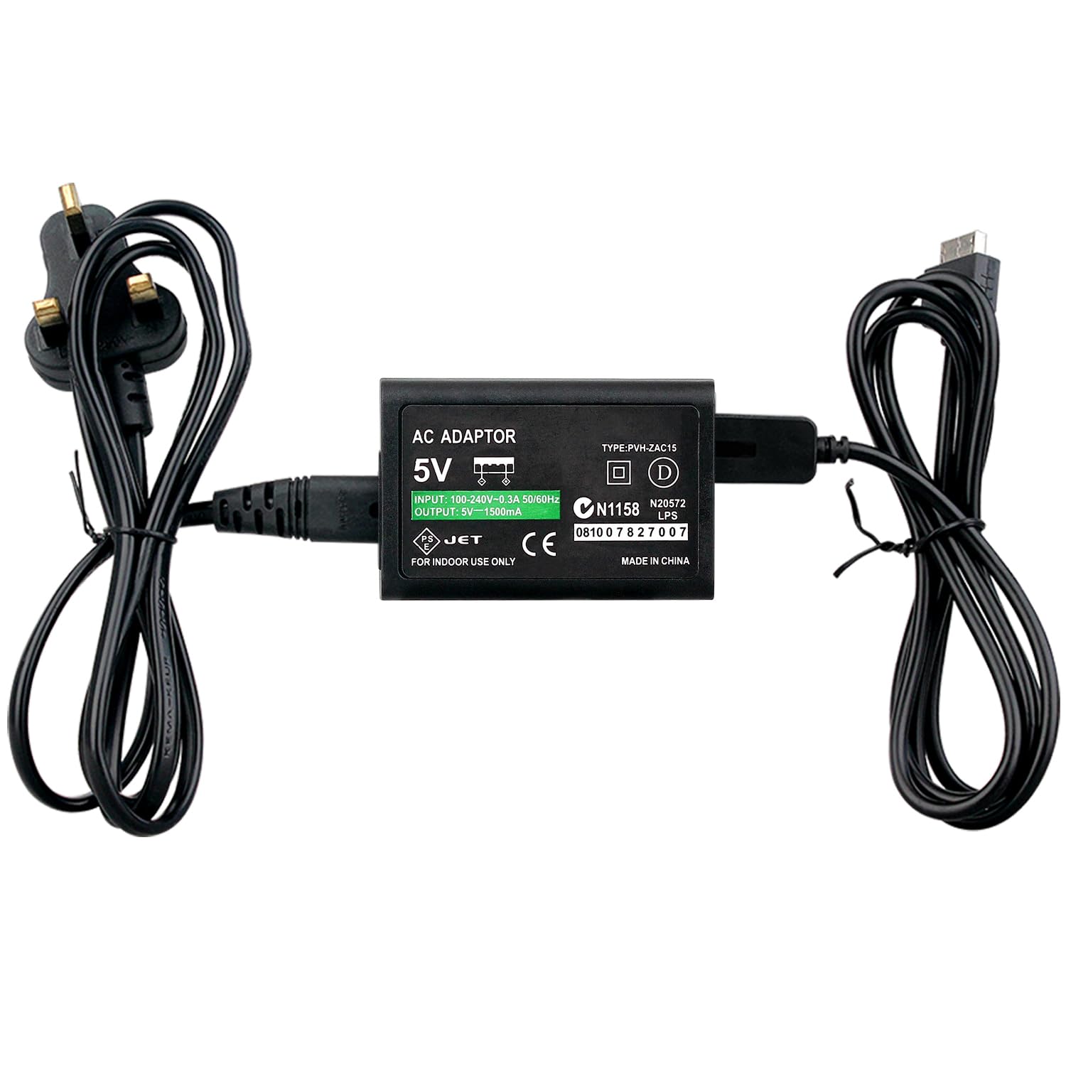 OSTENT UK Plug AC Wall Power Adapter USB Charger Charging Cable Cord for Sony PlayStation PS Vita PSV