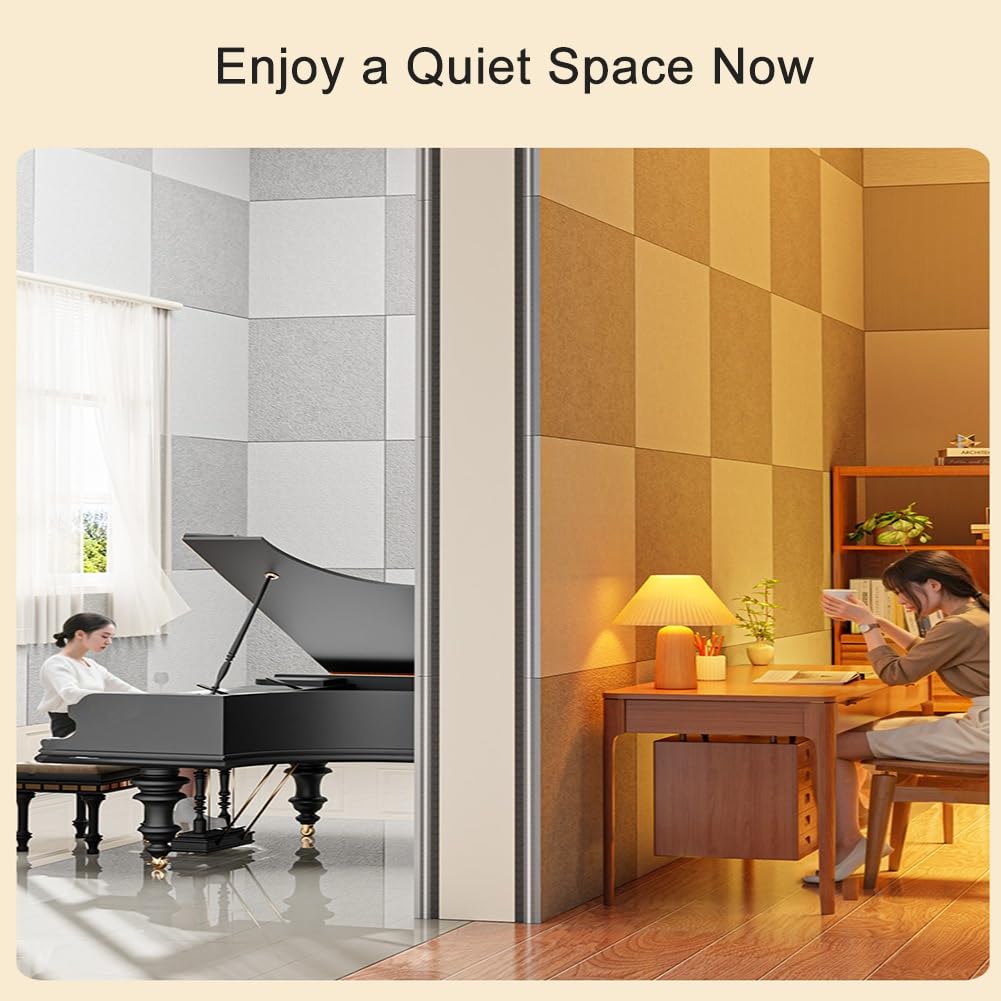 Insonorizzazione Stanza Rumori Vicini Pannelli Fonoassorbenti Decorativi 3D per Pareti Alta Densità Pannelli Insonorizzante Adesivi per Home Theatre(Beige,50 x 50 cm 3 cm)