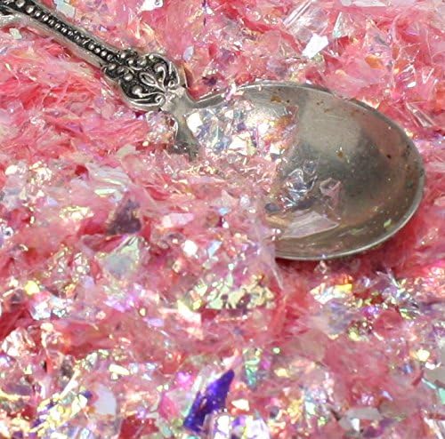 Miniatura 3 de Copos de hielo iridiscentes de color rosa claro con purpurina para arte de uñas, poliéster holográfico ligero, 311-4374, 12 oz (14 gramos)