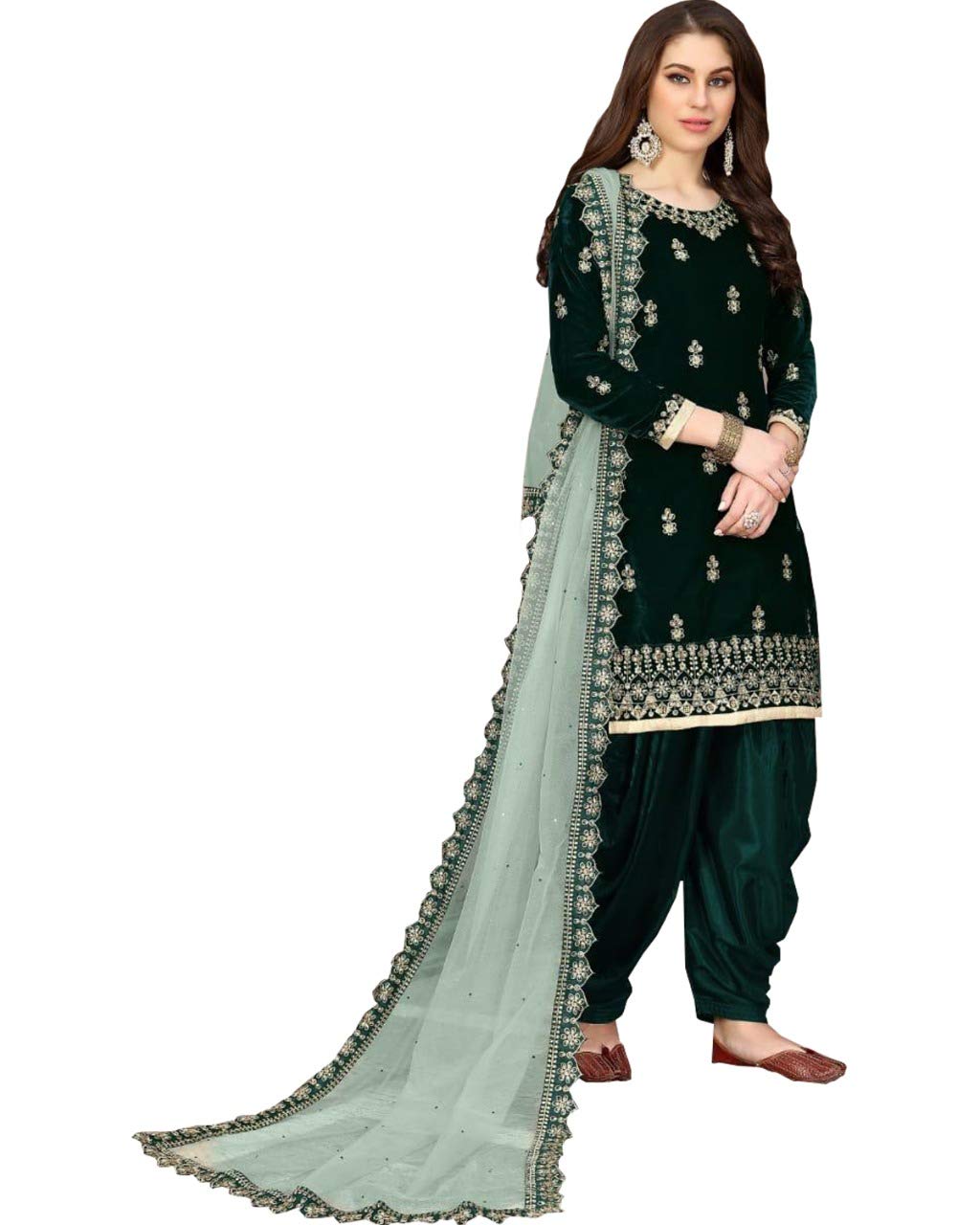 Indian Pakistani Designer Heavy Embroidery worked Punjabi Salwar Kameez Patiala Suits