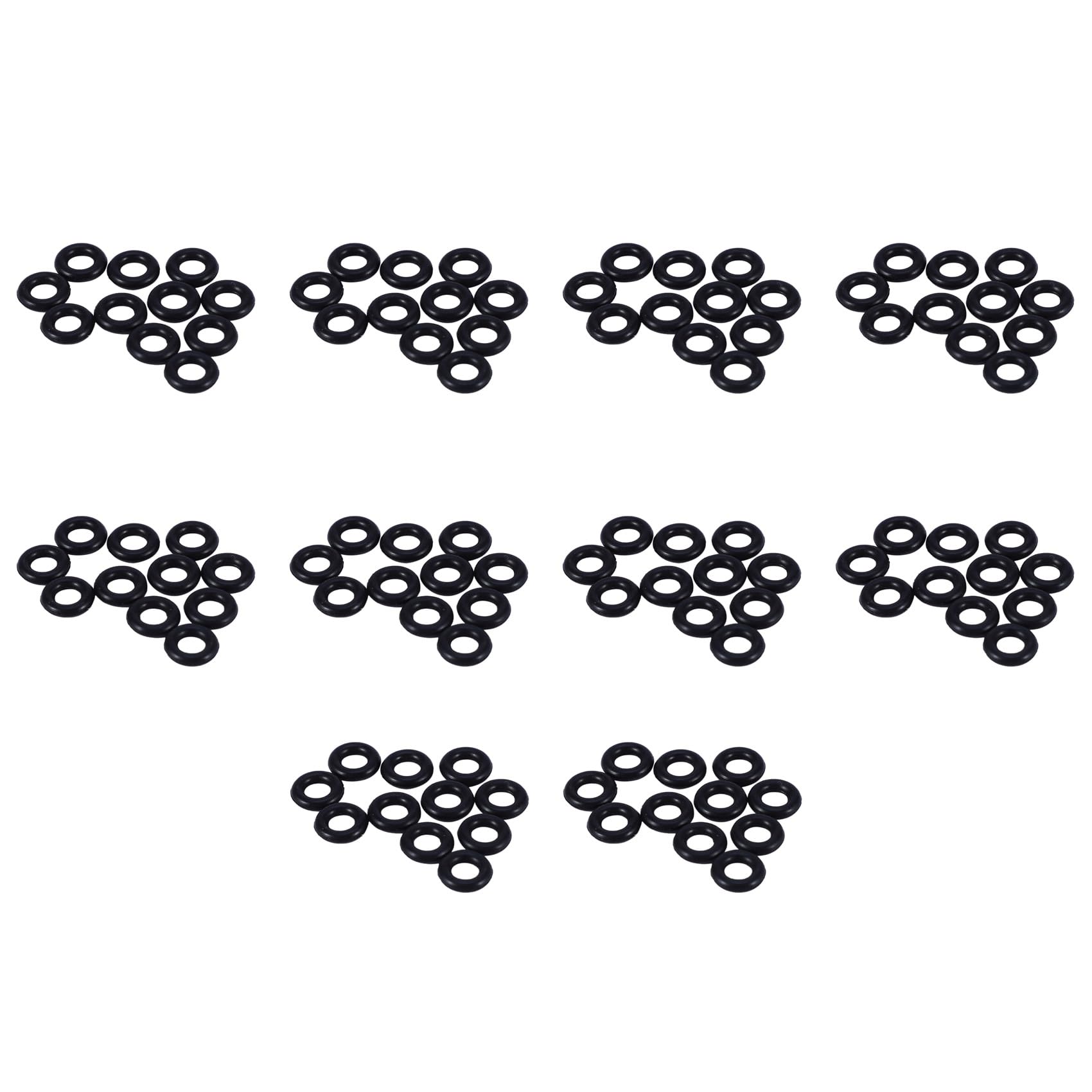 Jnchdghwa Black 100 Pcs Rubber Oil Seal O Shaped Rings Seal Washers 8 X 4 X 2 Mm