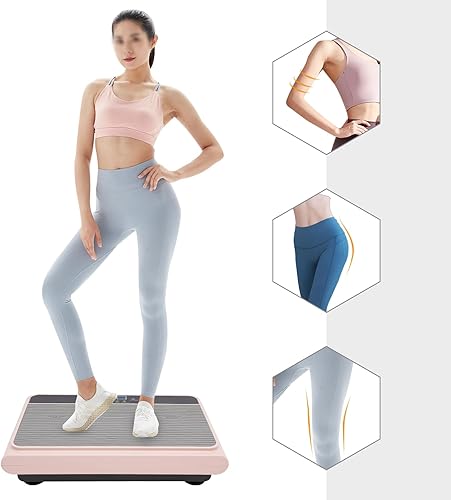 Miniatura 5 de NATICRISI Máquina de ejercicios con placa de vibración, entrenamiento de cuerpo entero, plataforma de fitness, equipo de entrenamiento en casa para