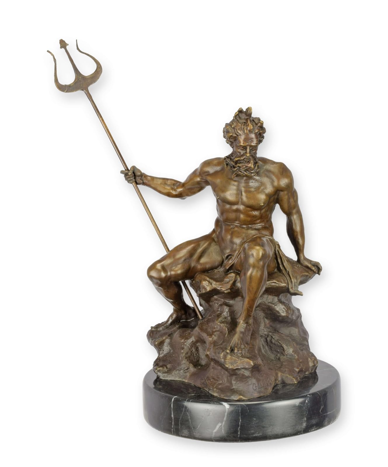 aubaho Bronze sculpture Neptune after Bernini replica retro design decoration