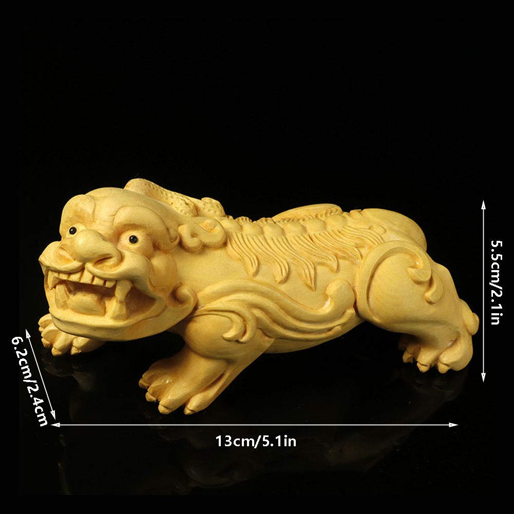 Amazon.co.jp: WYRMB 中国風水Pixiu/iyao ツゲの木の彫像、手彫りの