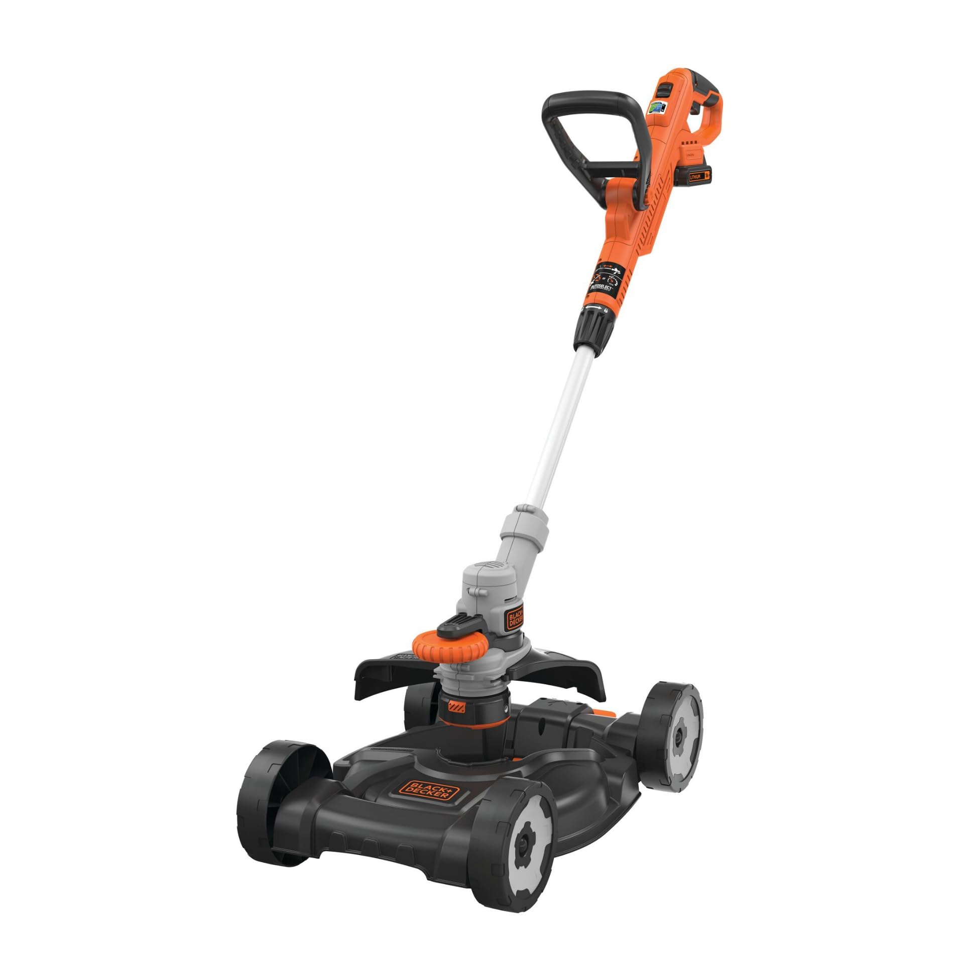 BLACK+DECKER Cortabordes Inalámbrico 18V POWERCONNECT 3 en 1, Recortadora de Césped, Perfilador de Bordes Ligero y Cortacésped, Cambio Fácil a Cortacésped para Jardines Pequeños – STC1820CM-QW
