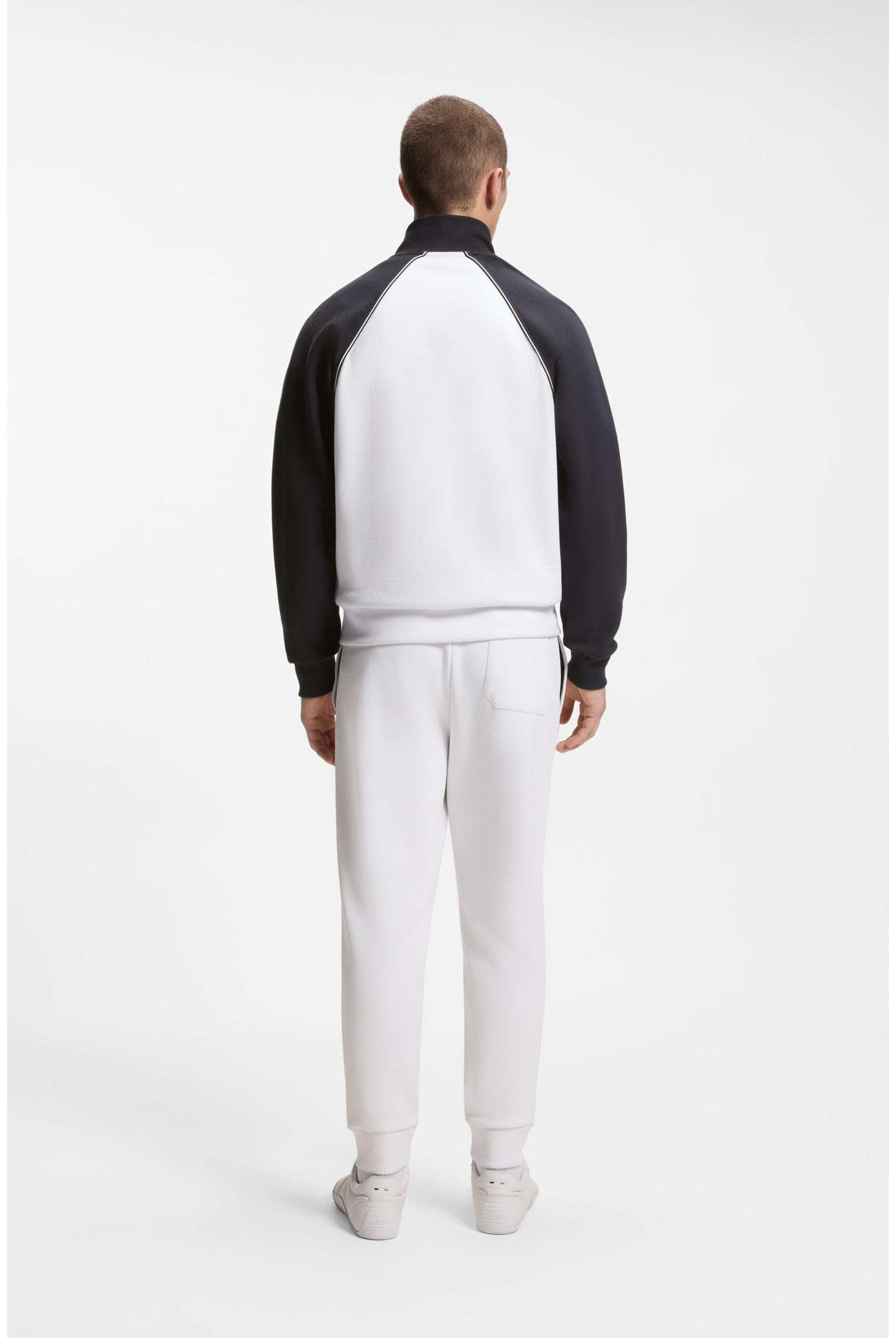 BOSS Herren SW Join Skaz Sweatshirt aus Baumwoll-Mix mit kontrastfarbenen Paspeln