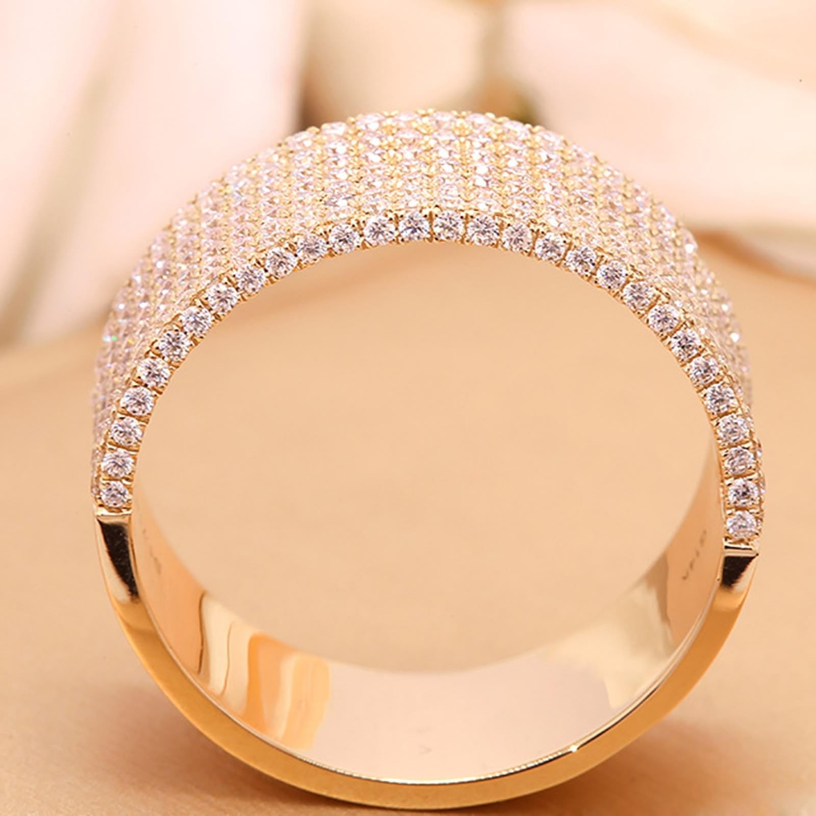 Anillo de oro amarillo de 14 K/18 K para mujer, anillos a juego anillo ancho anillos mujeres