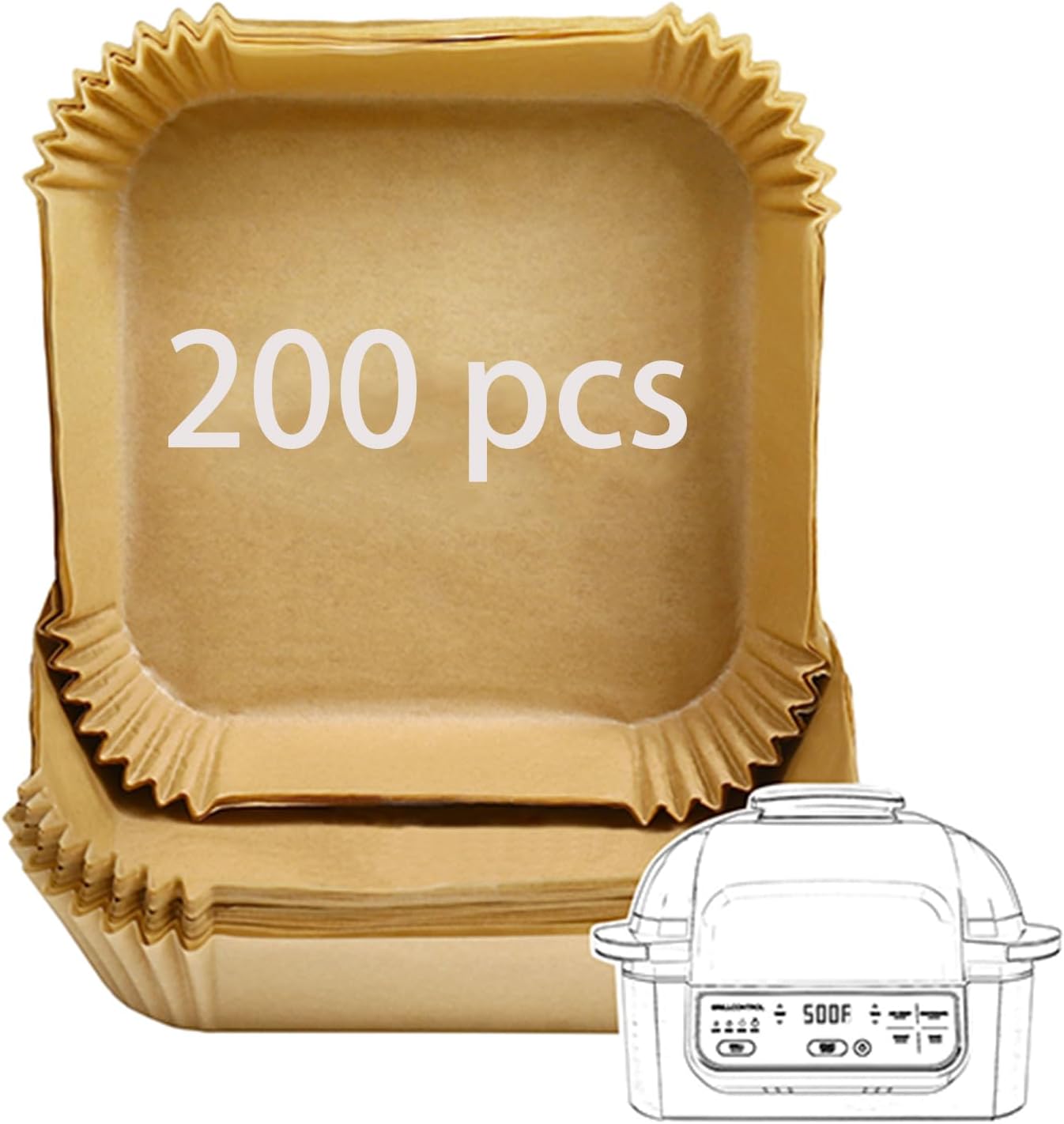 Disposable Air Fryer Liner, 200Pcs Parchment Paper for Ninja/COSORI/Gourmia/PowerXL/InstantPot/Fabuletta/Philips Air Fryer Disposable Air Fryer Liner, 200Pcs Parchment Paper for Ninja/COSORI/Gourmia/PowerXL/InstantPot/Fabuletta/Philips Air Fryer