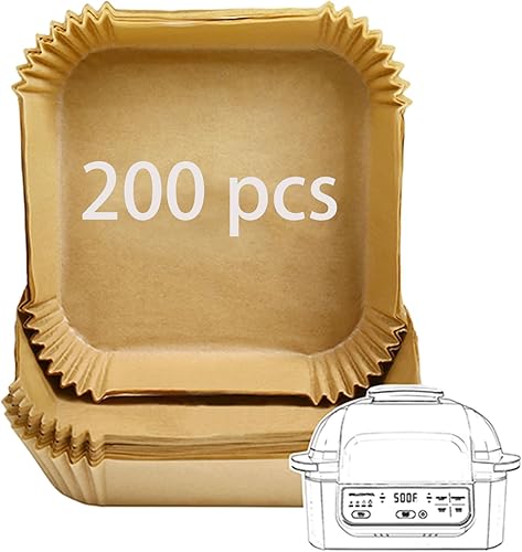 Forro desechable para freidora de aire, 200 piezas de papel pergamino para freidora de aire NinjaCOSORIGourmiaPowerXLInstantPotFabulettaPhilips