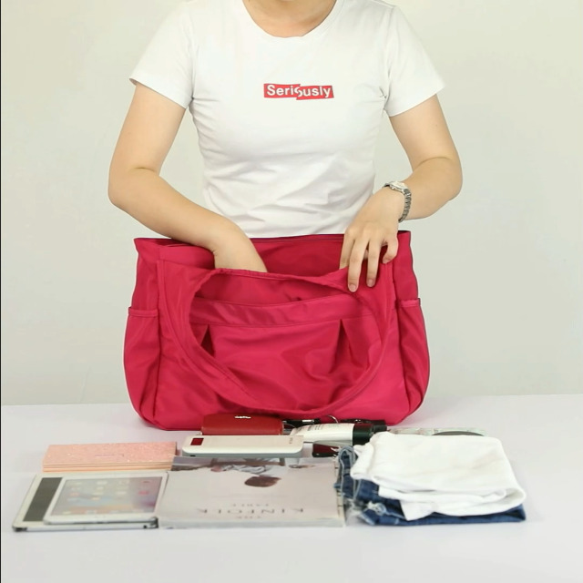 Bolso tote para mujer de nailon ligero, bolso grande con múltiples bolsillos, bolso de hombro para trabajo y viaje miniatura 7
