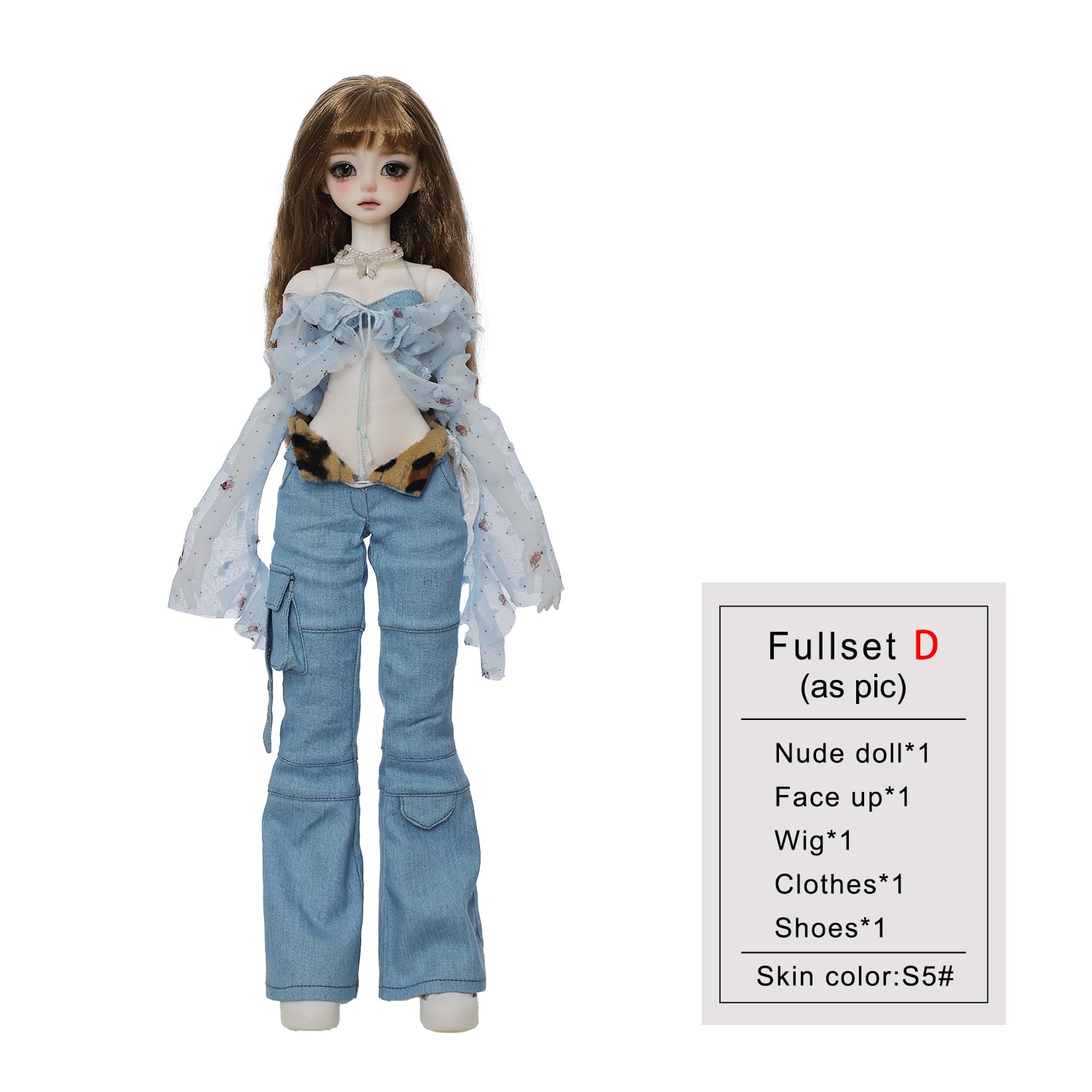 Oueneifs 1/4 Kikyou D Bjd Puppe Fullset Fashion Y2k Stil Harz Spielzeug langes glattes Haar (ohne Frisur)