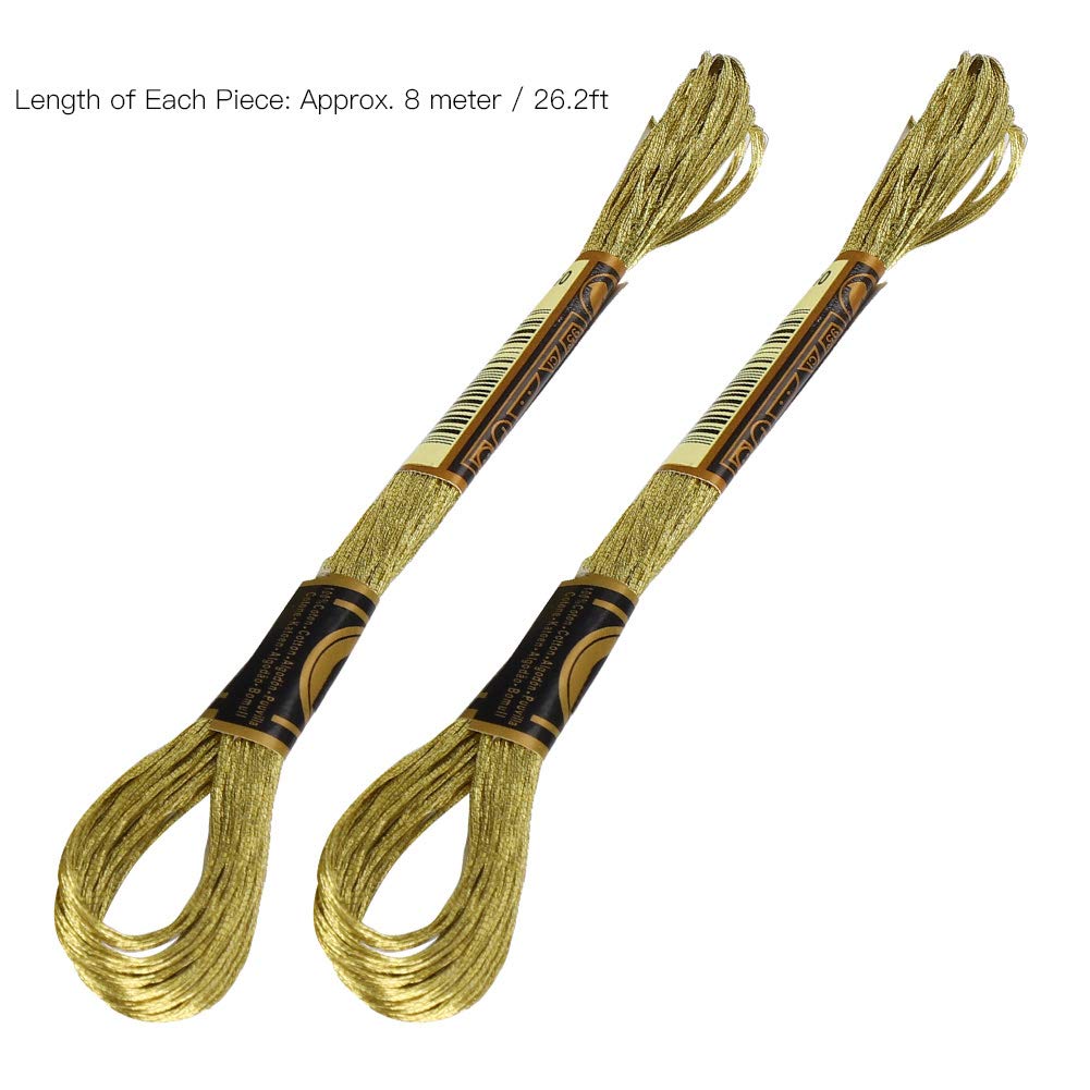 FIL A BRODER OU A COUDRE 24 écheveaux Fils à Broder Métalliques Fil à