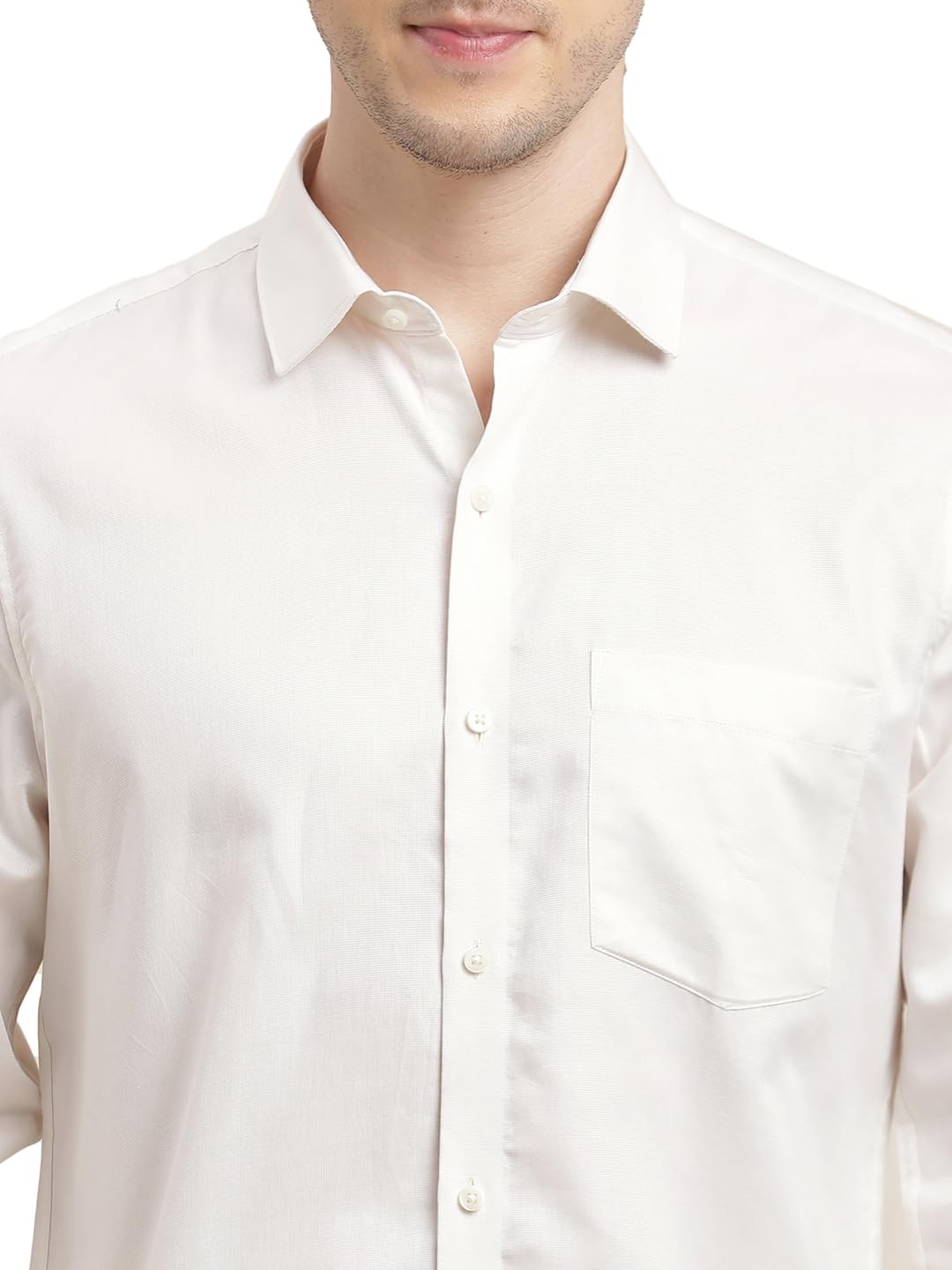 Turtle Camicia formale da uomo 100% cotone slim fit con stampa Dobby a maniche lunghe