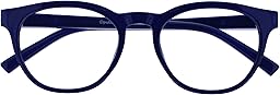 OPULIZE Blu Gafas de Lectura con Bloqueo de Luz Azul Montura Redonda Azul Bisagras de Muelle Mejoran el Sueño Ordenador Gaming Antirreflejante Hombre Mujer B5-3 +2.00