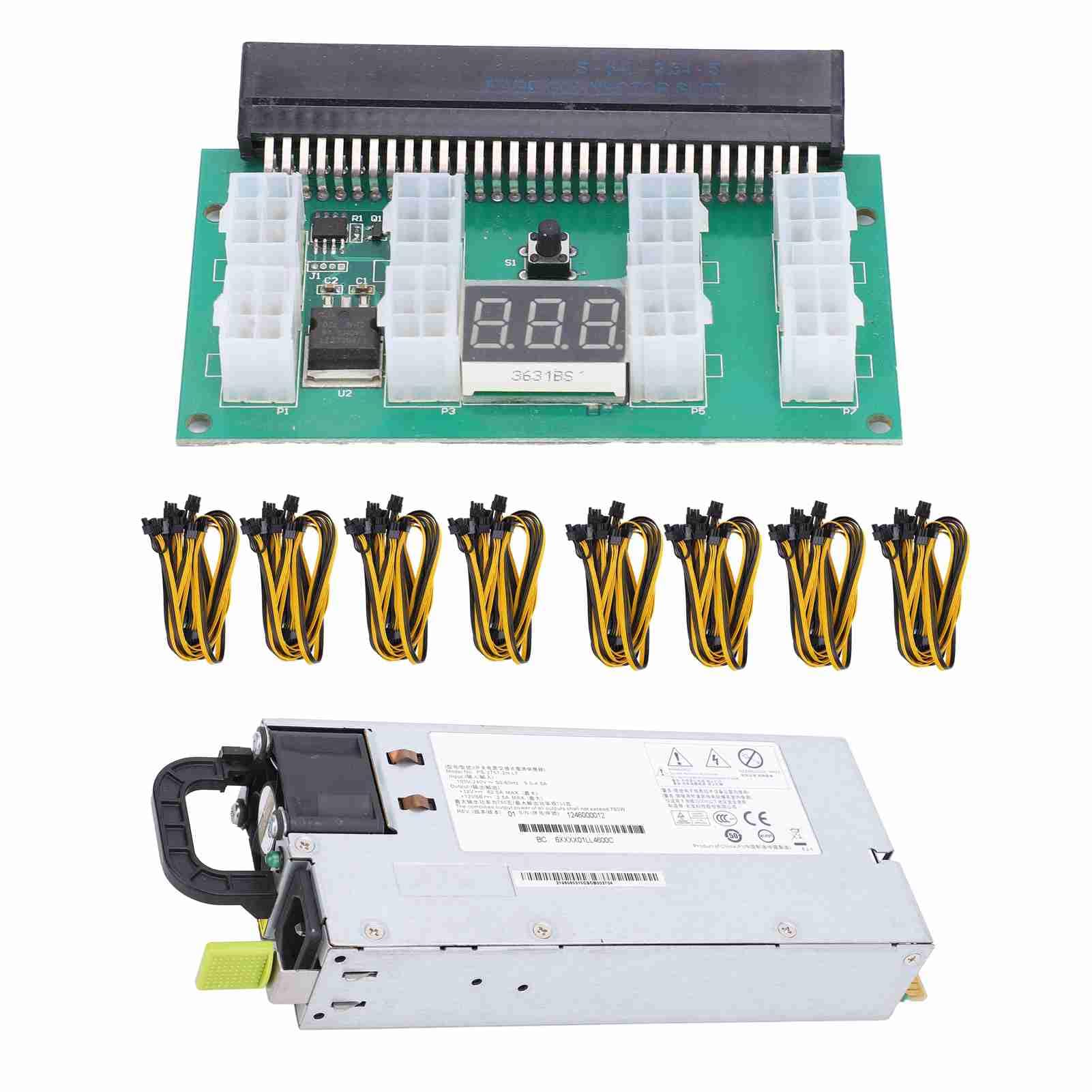 Server-Netzteil, 750 W, Aluminiumlegierung für R520G7 RH2285, mit 8 Stück Verdrahtungskabeln, Modell PS 2751 2F LF