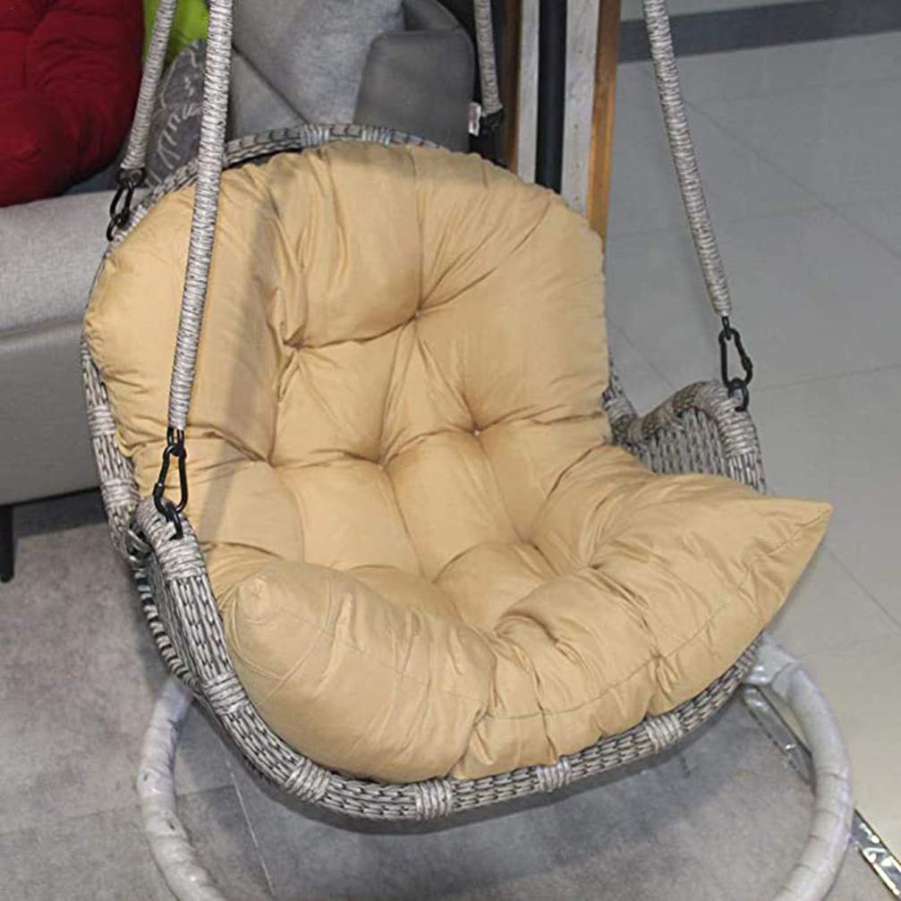 Antifouling Confortevole Giardino Dondolo Cuscino Sedile Impermeabile vimini Rattan Cuscino Accogliente spesso Solo Cuscino (normale,kaki)