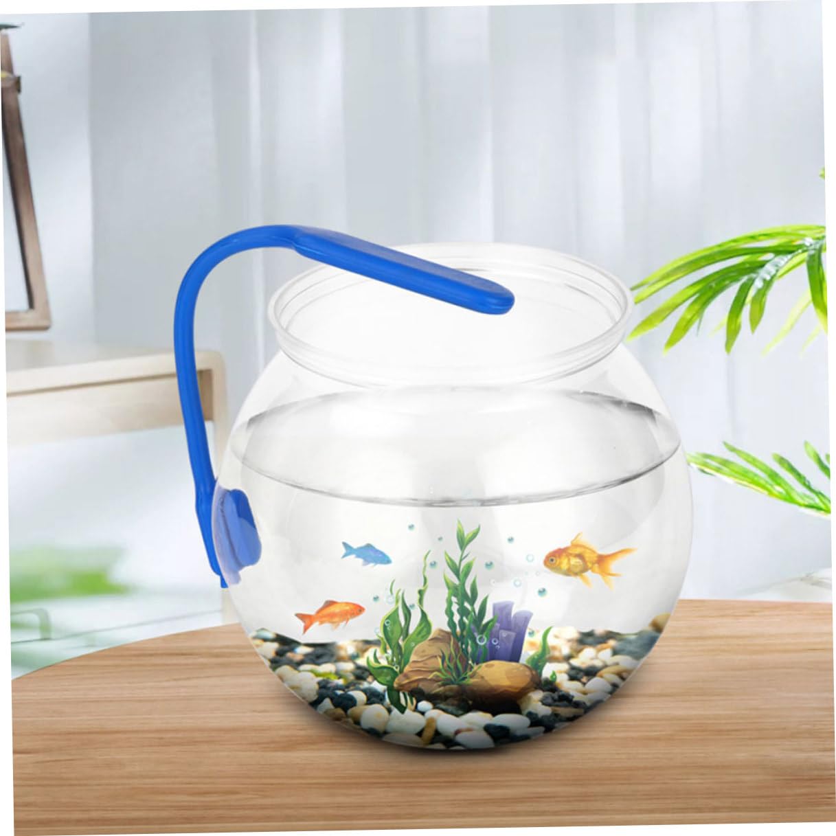 Rundes Fischglas aus Kunststoff, Transparent, Leicht und Modern