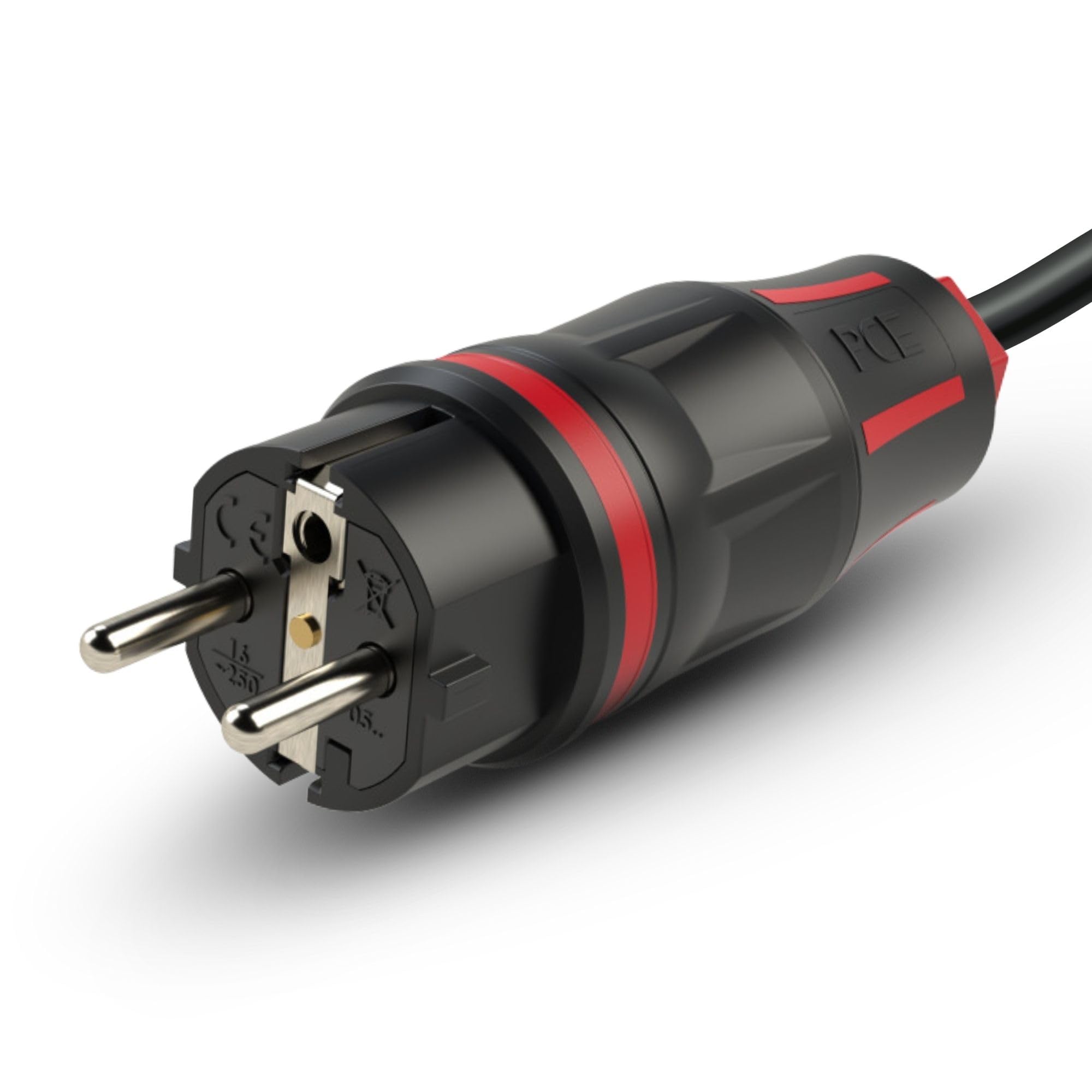 PCE 05721-sr TopTaurus2 Schutzkontaktstecker 2SL IP54, rot-schwarz (gummiert)