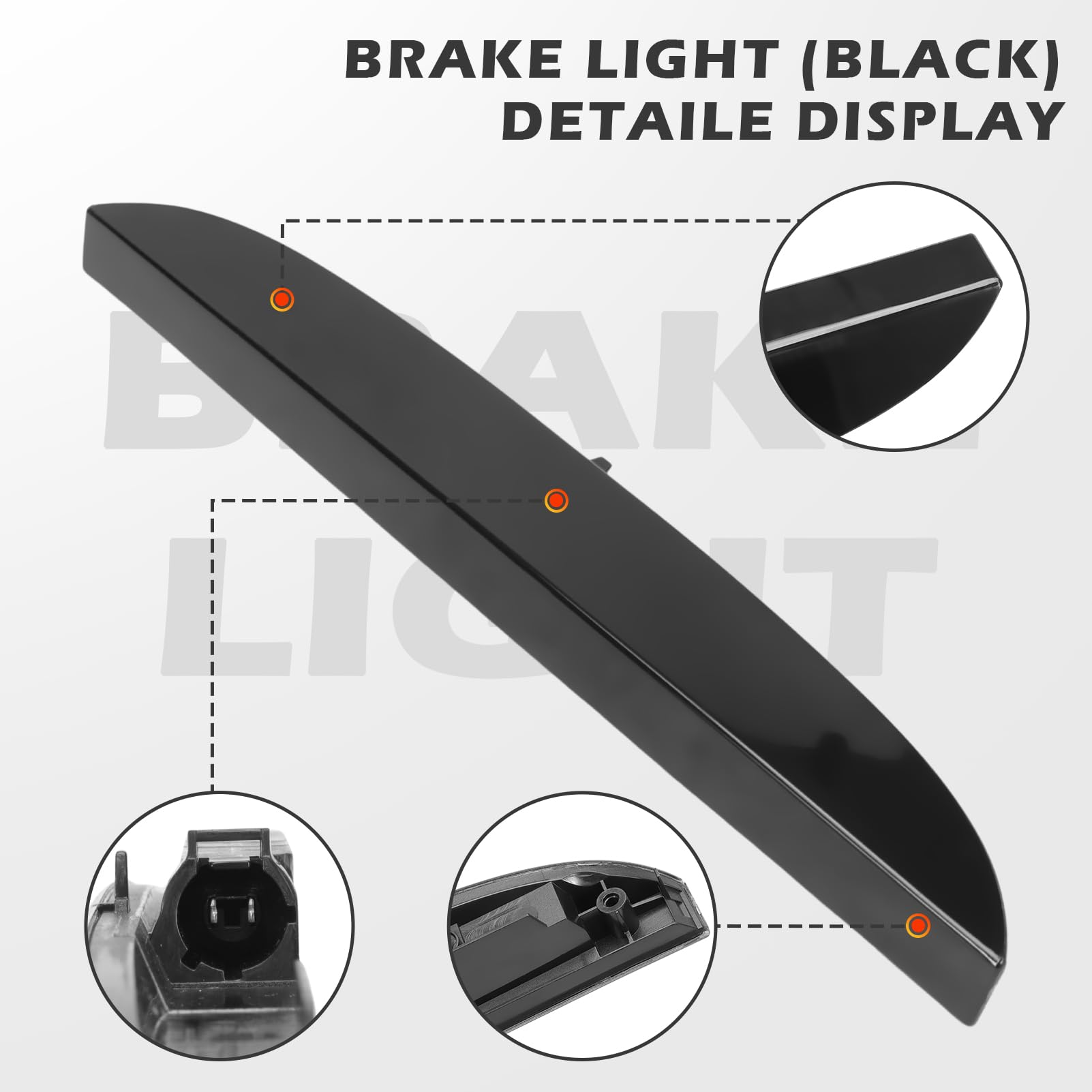 Posteriore Alto Livello 3Rd Luce di Stop Luce di Freno per Clio II 1998-2005 Terza Luce Freno Luce Stop Lampada #7700410753 Nero