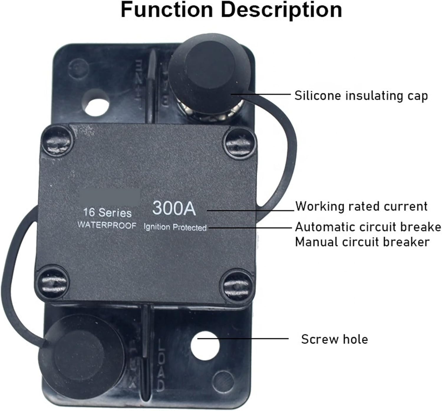 AMP 300A 32V DC Reset Circuit Breaker Fuse Holder for Marine 1Pcs(300A)