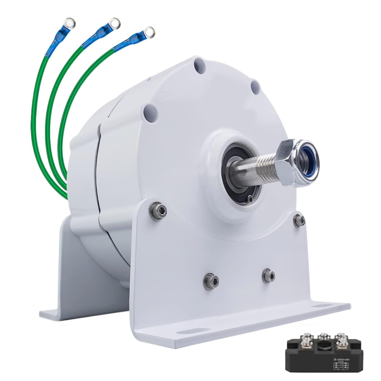 12000W Low Speed Ac Alternator Generators with Base Use for Wind Turbine Water Turbine, 8000 Watt Permanent Magnet Generator Head, 3 Phase Gearless 12V Low RPM Generator 12V