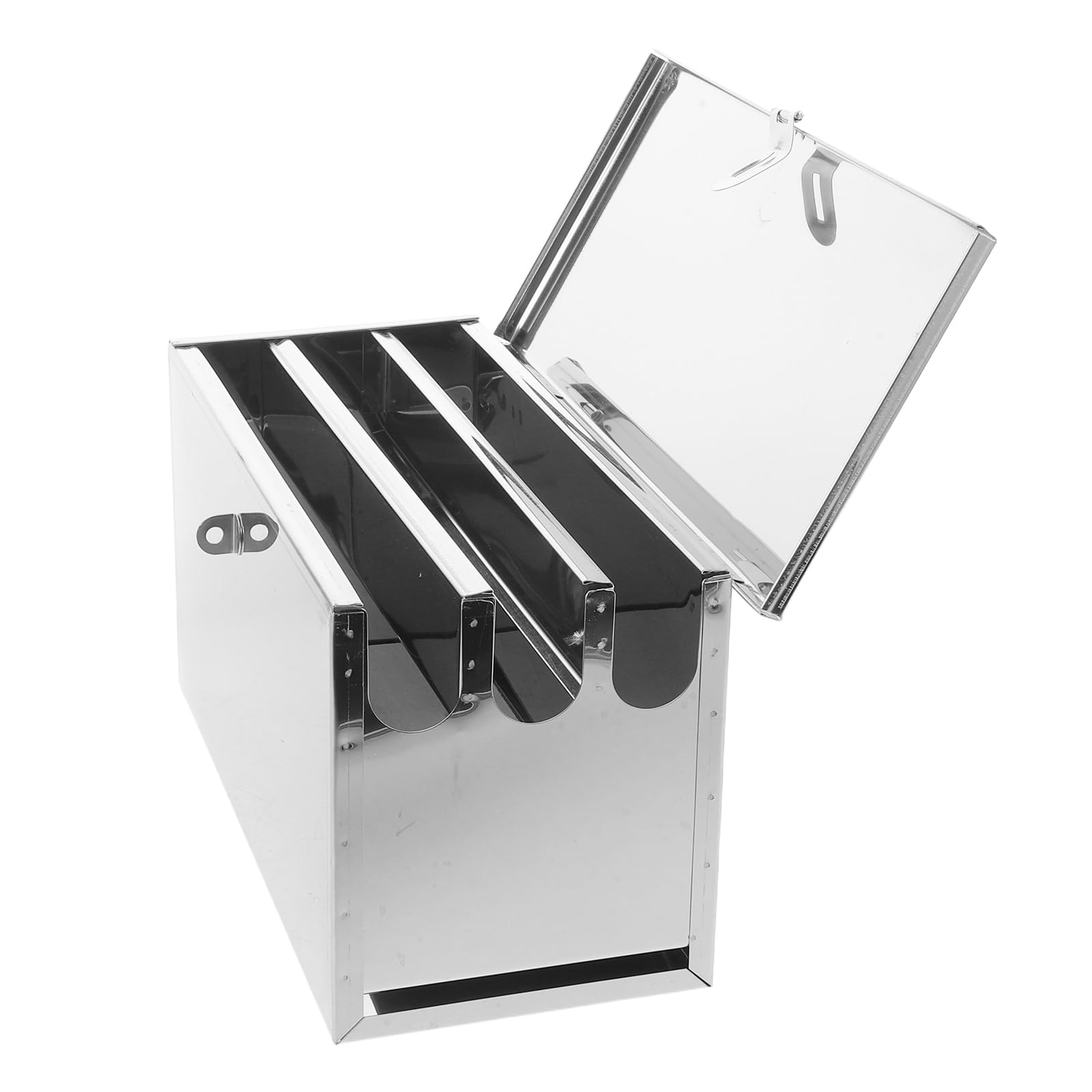 Healeved Caja de Almacenamiento Cierre Seguro Acero Inoxidable Plateado 3 Ranuras Resistentes y Protección Infantil para Cuchillos de Cocina para Uso Profesional en Restaurantes