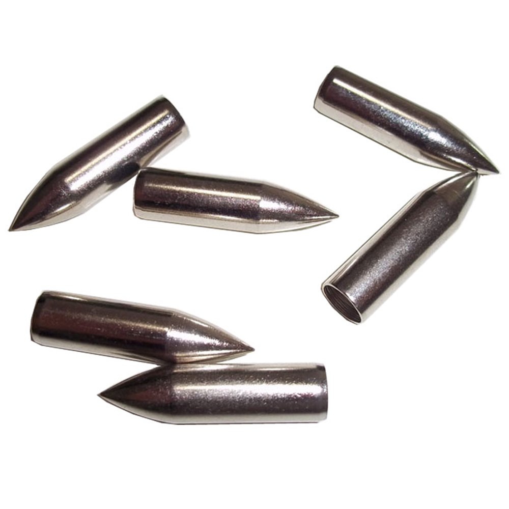 ZSHJG 24 szt. Łucznictwo Strzała Punkty Łowiectwo Strzałki Metalowe groty Strzałki Końcówki Celowe Ćwiczenia Grot Strzałki dla ID 8 mm Drewniane bambusowe strzały