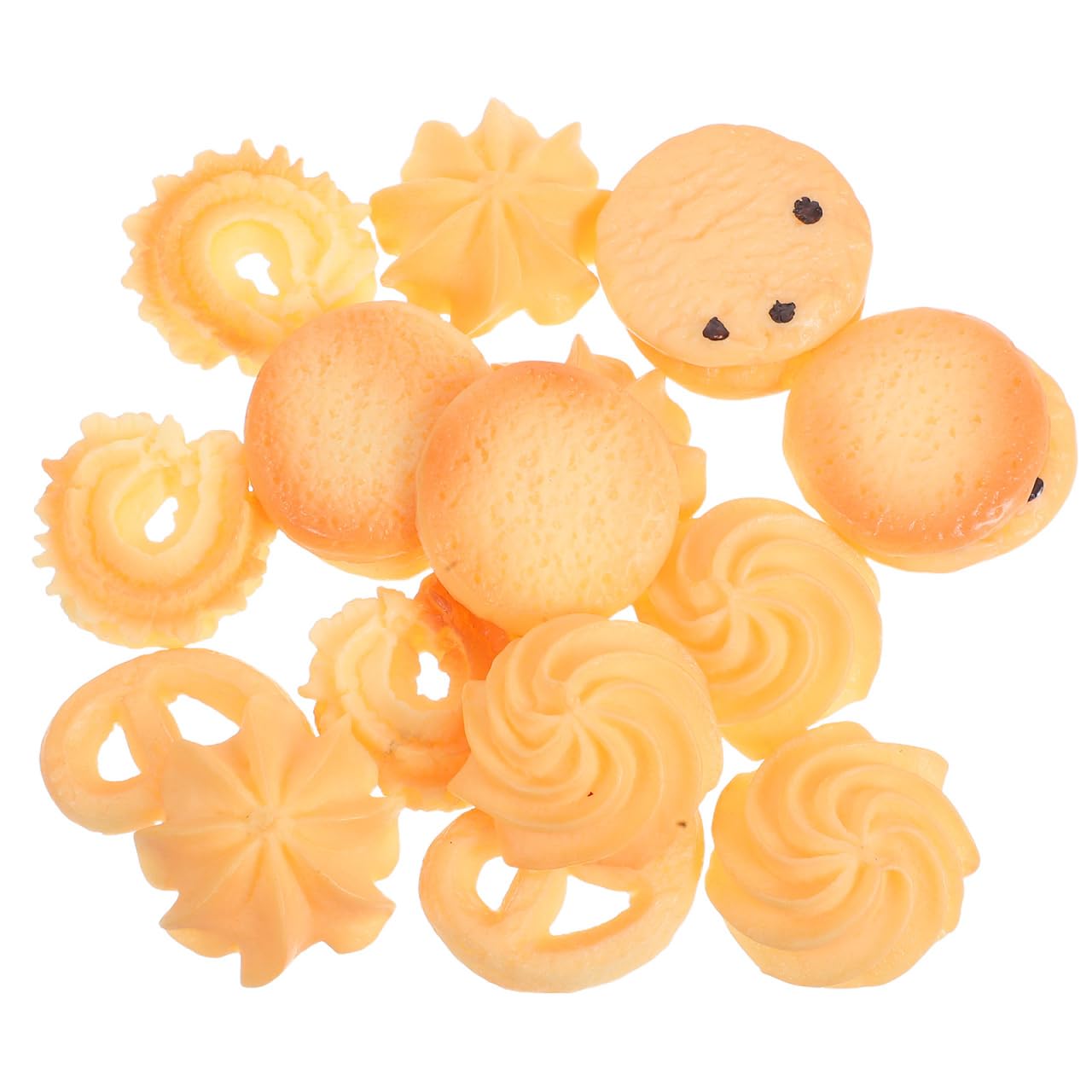 18pcs Artificial Cookies, Simulation Biscuit for Craft, Fake Display Food Model for Kitchen Display, Bakery Faux Dessert Ornament, Halloween Party Prank Props