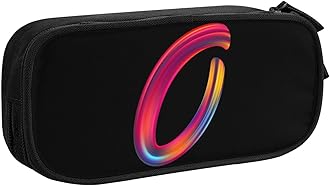 Cute Initial Pencil Case for Kids Students, Large Capacity Pencil Pouch for Boys Girls, Letter Design Pencil Box Pen Bag Office Stationery Organizer, Rainbow Letter O