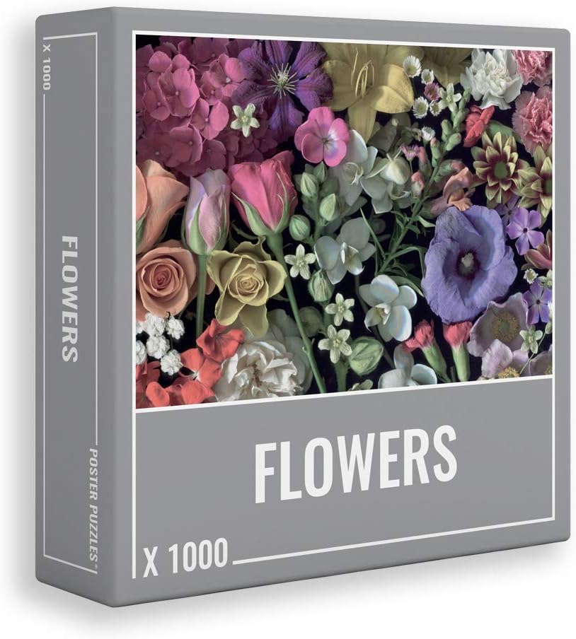 Cloudberries Flowers Jigsaw: Premium, 1000 Piece Flower Jigsaw Puzzles for Adults, Floral Puzzle with Realistic Flowers and Garden Theme