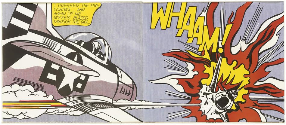 Peinture Roy Lichtenstein pour salon : habillez un grand mur vide avec une toile moderne 120x40