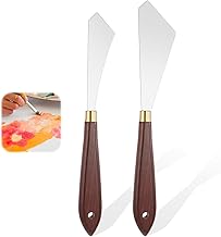 Painter Mixing Scraper Stainless Steel Paint Scraper for Acrylic Painting, Spatula, Palette Knife for Structural Paste, Watercolor, Oil Painting, Gouache 2 Pack