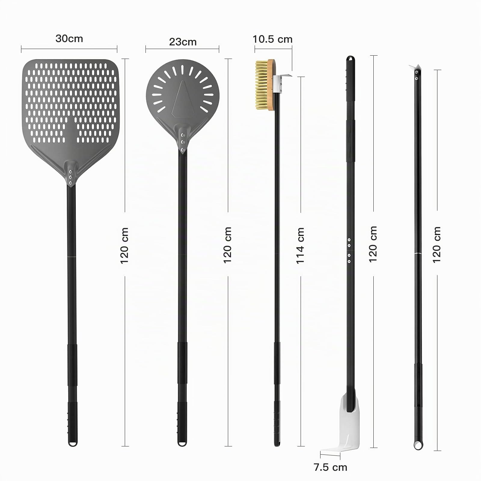 G.a HOMEFAVOR Pizzapinsel, 30,5 cm (12 Zoll), Pizzapinsel, Pizza-Bürste und Ascheschieber für Pizza