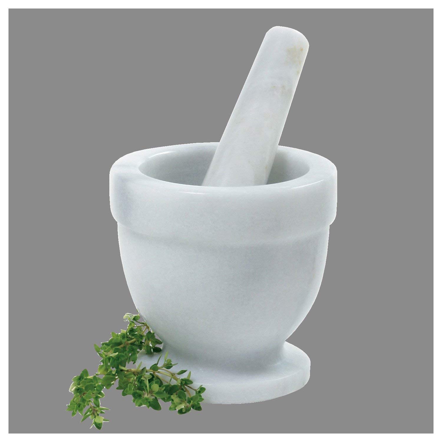 Norpro 3/4 Motif Tasses-Mortier et Pilon-Marbre-Blanc